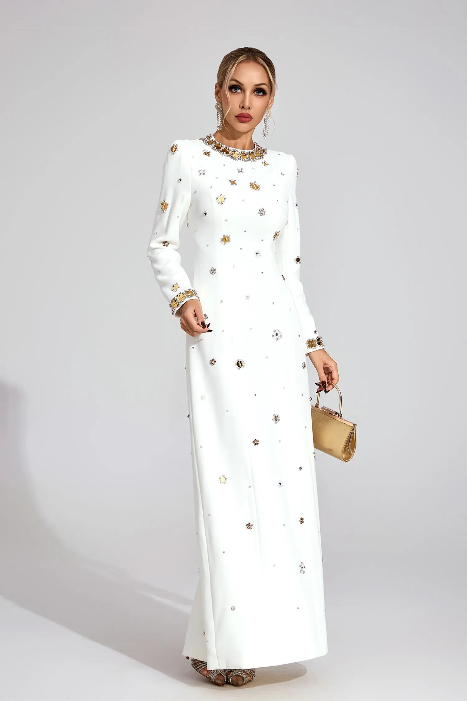 Constance White Star Maxi Dress