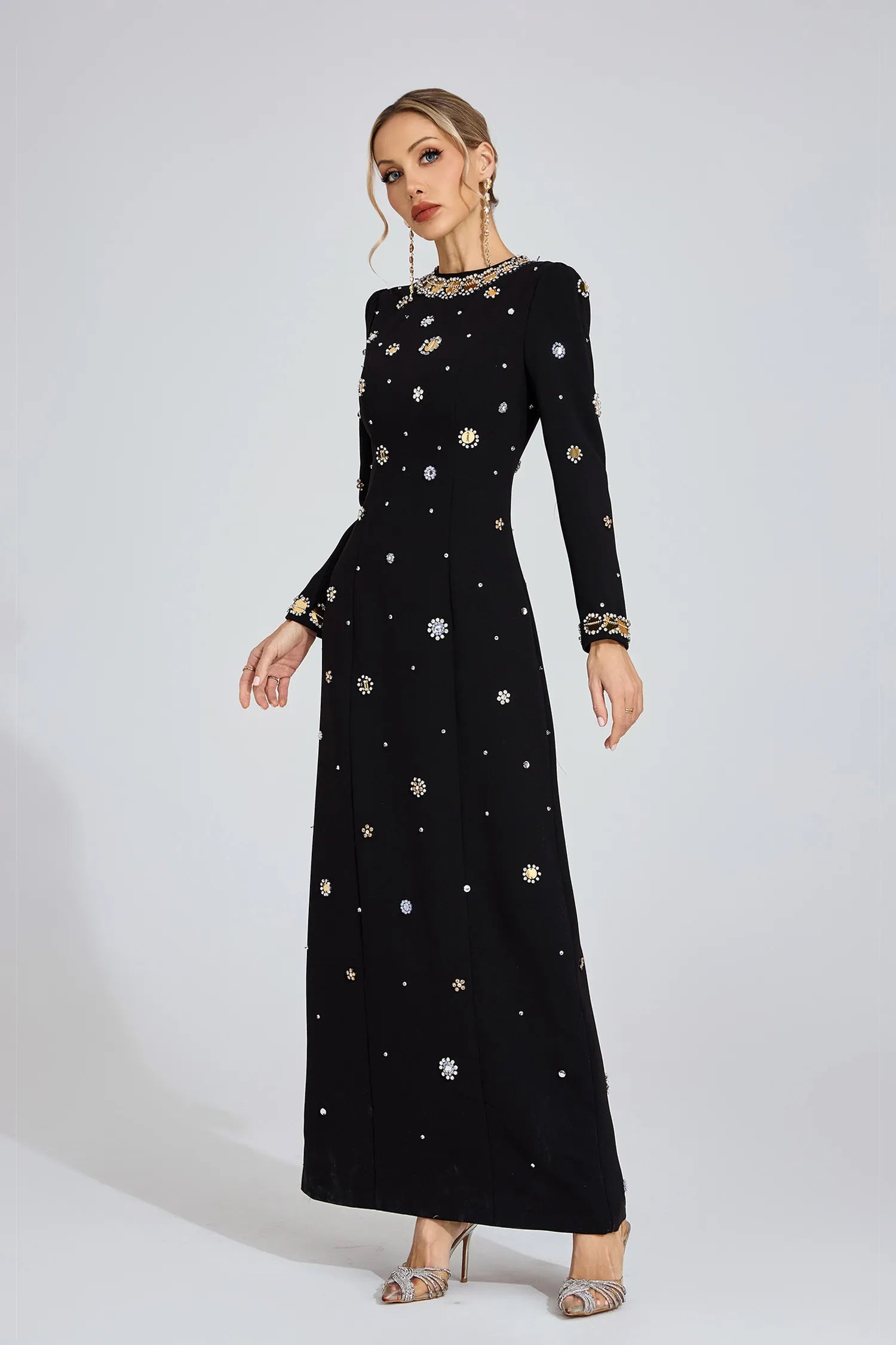 Constance Black Star Maxi Dress