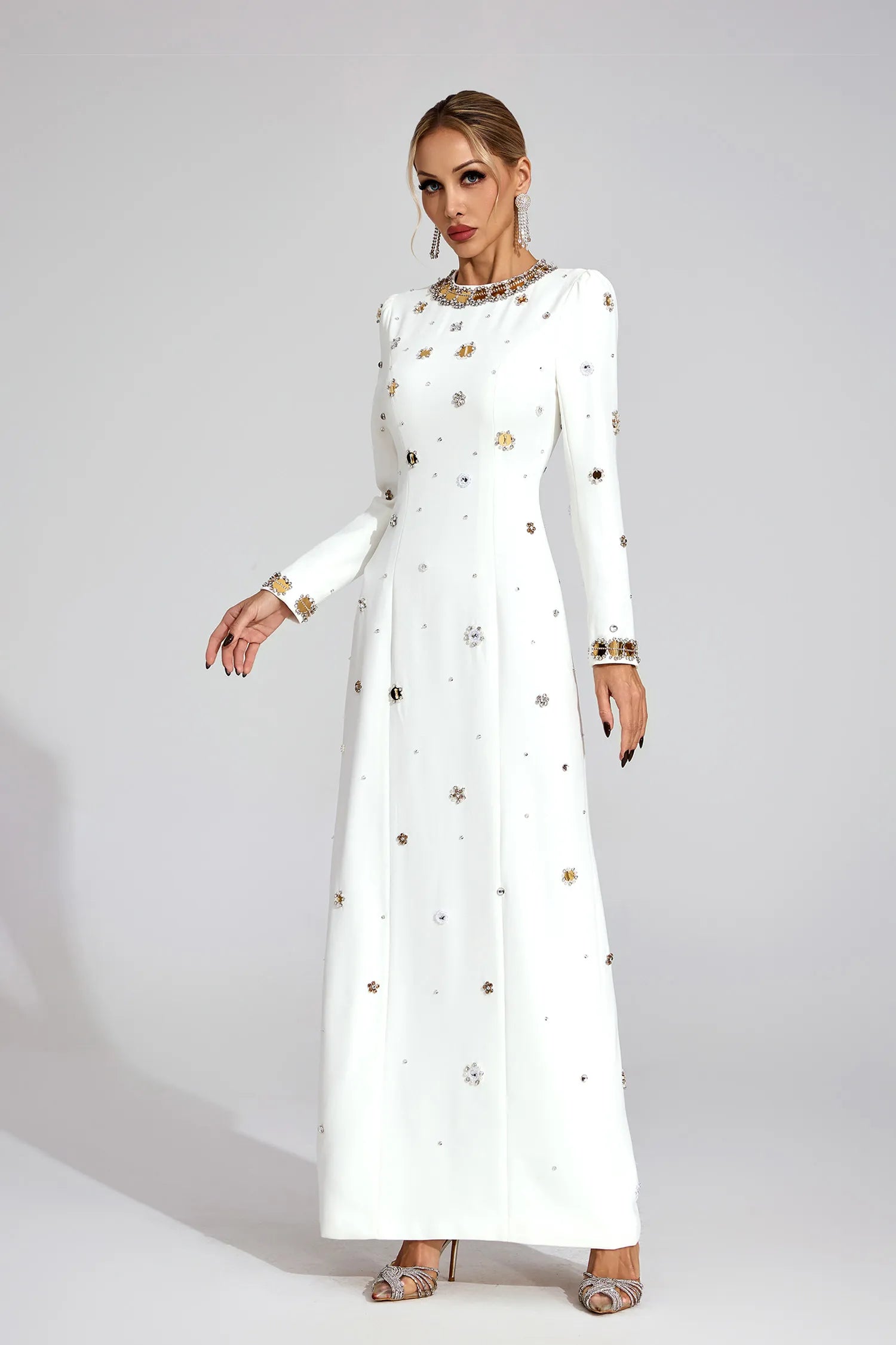 Constance White Star Maxi Dress