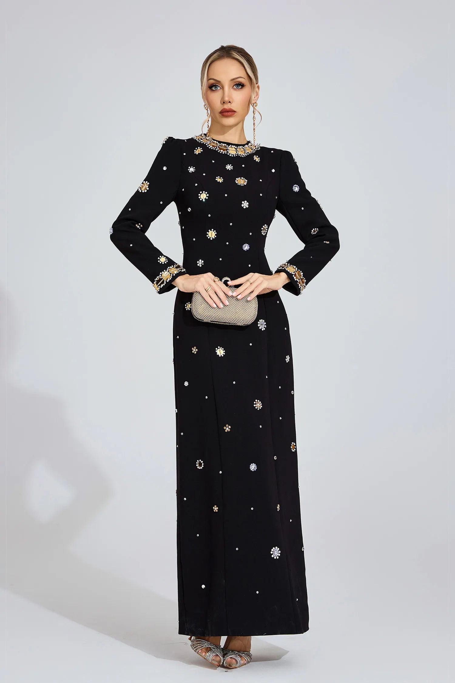 Constance Black Star Maxi Dress