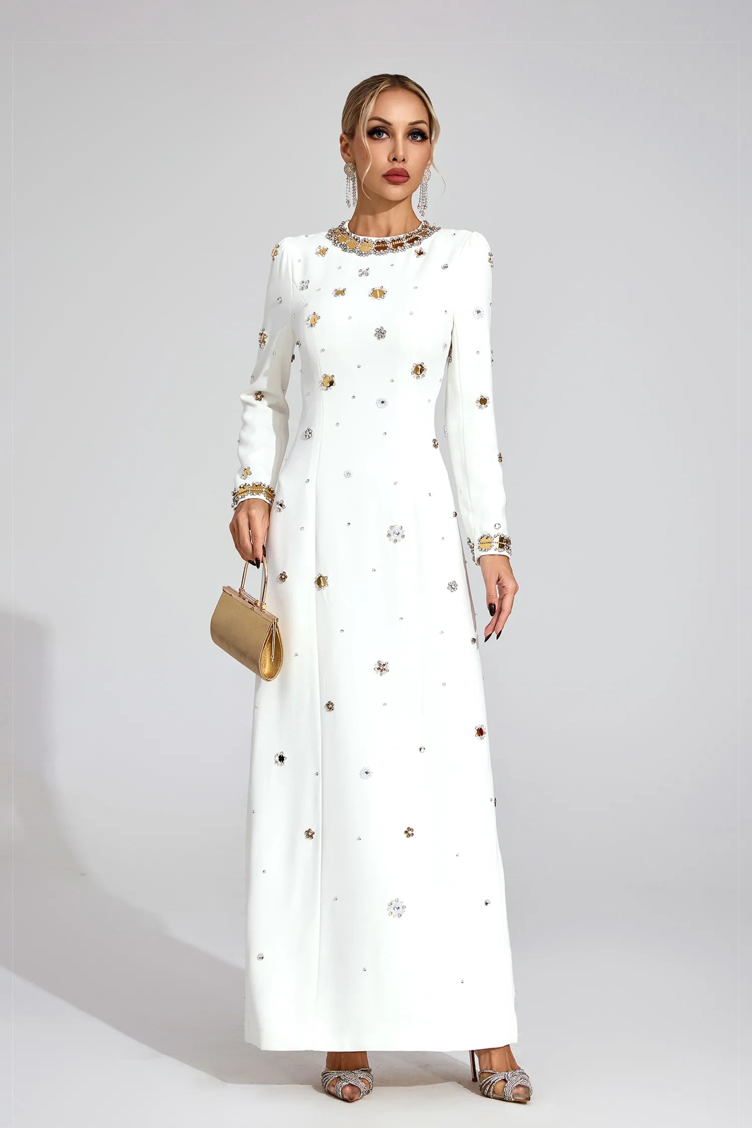 Constance White Star Maxi Dress