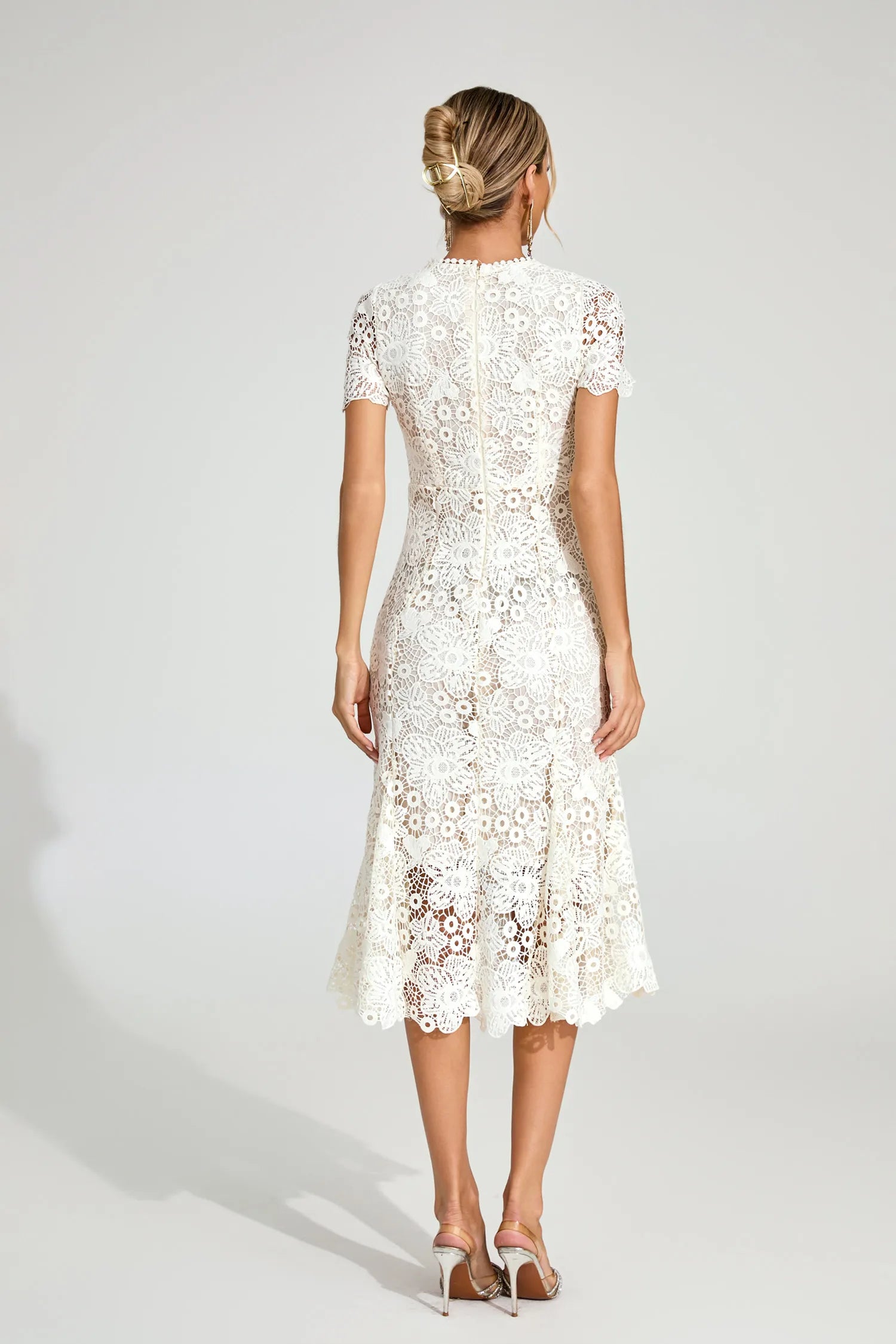 Erica White Lace Mermaid Midi Dress