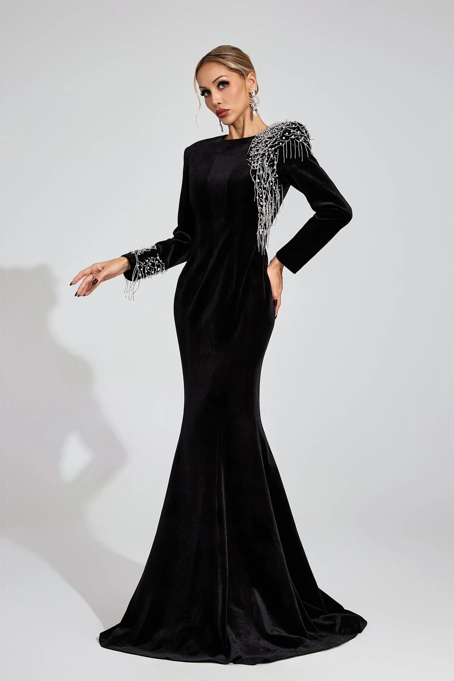 Ellington Black Beaded Maxi Dress