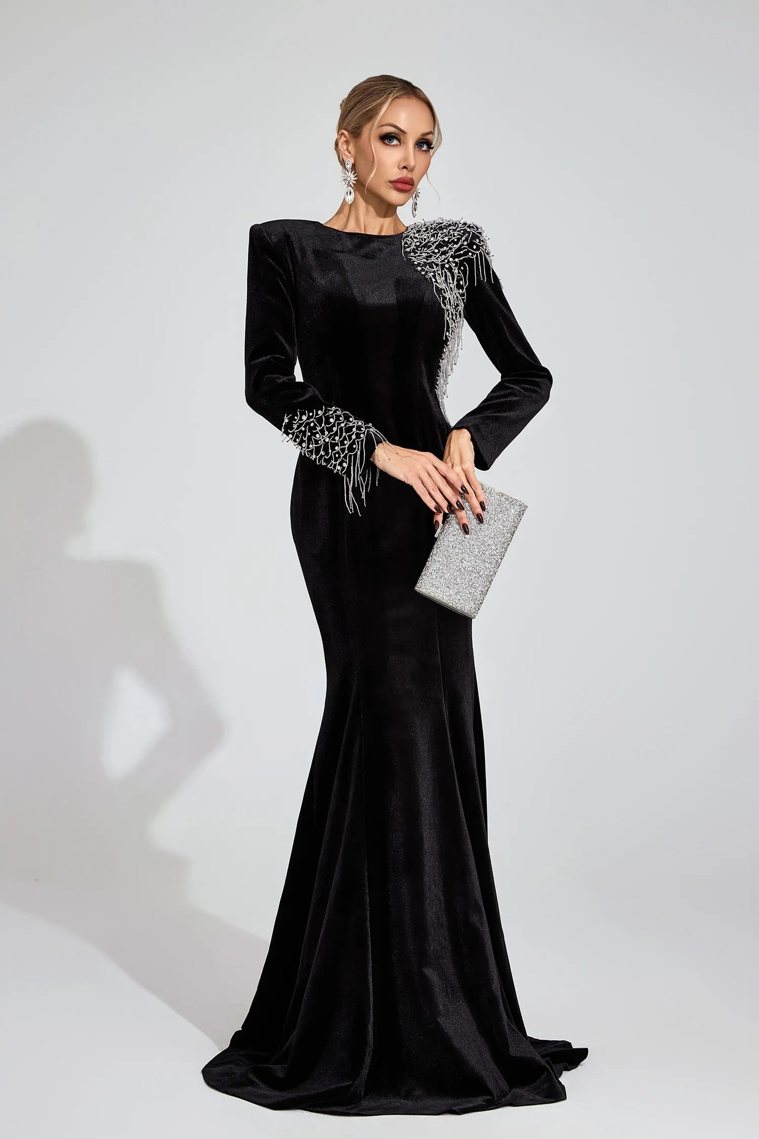 Ellington Black Beaded Maxi Dress