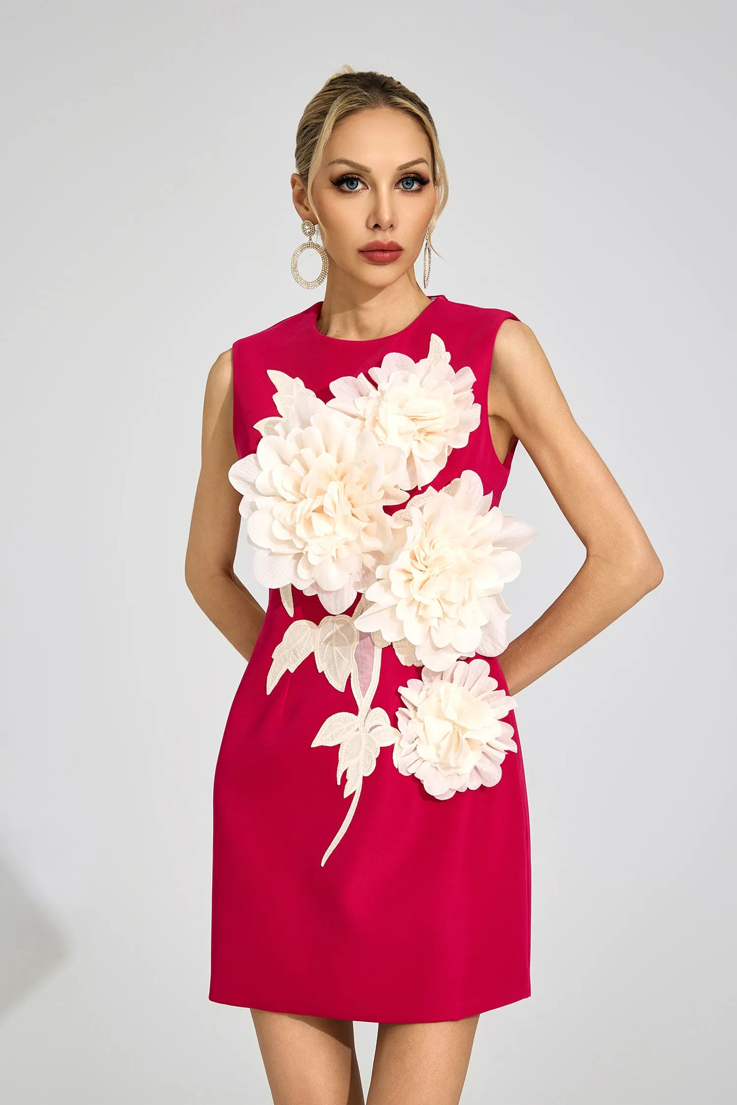 Josephine Thyra Red Floral Mini Dress