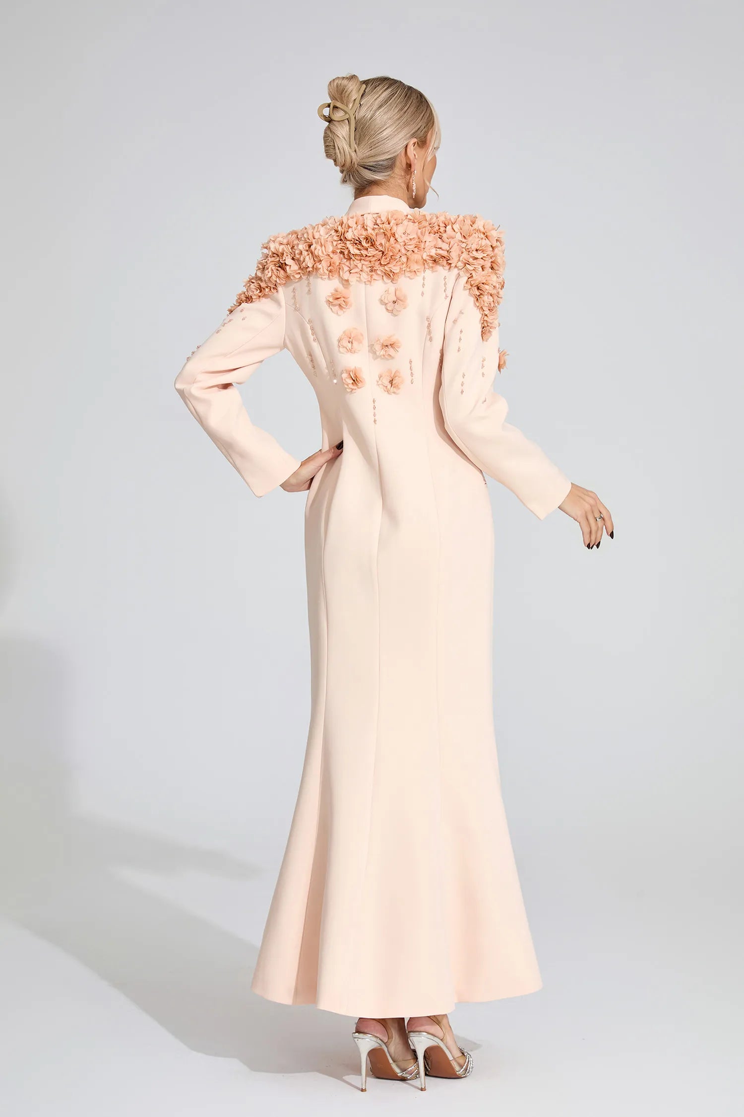 Amiel Beige Floral Maxi Dress