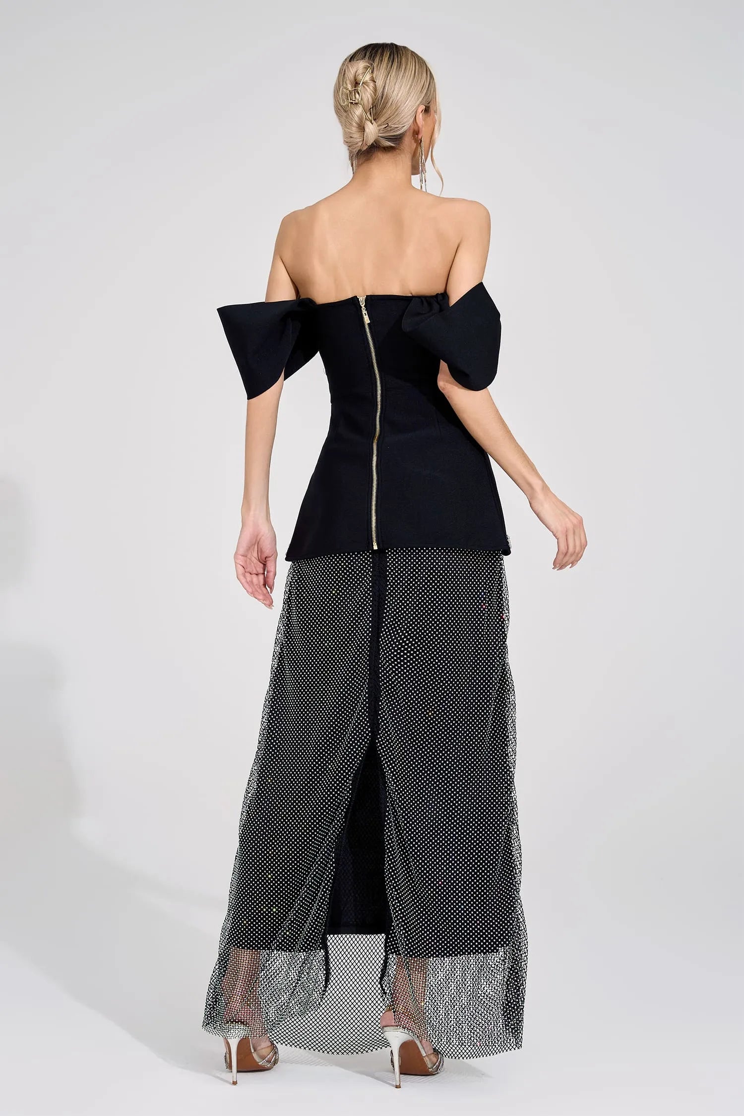 Aquarelle Black Crystal Mesh Set