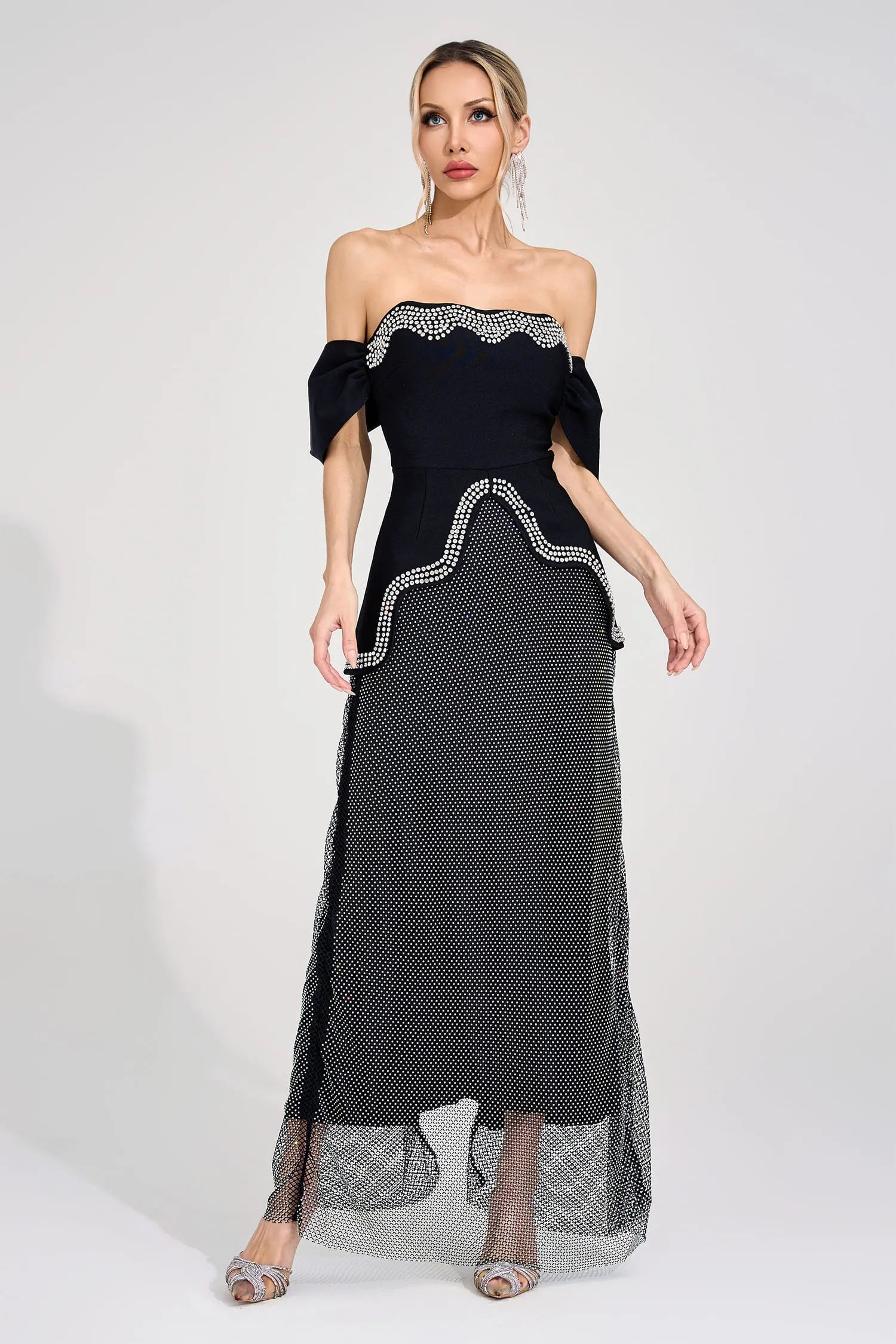 Aquarelle Black Crystal Mesh Set