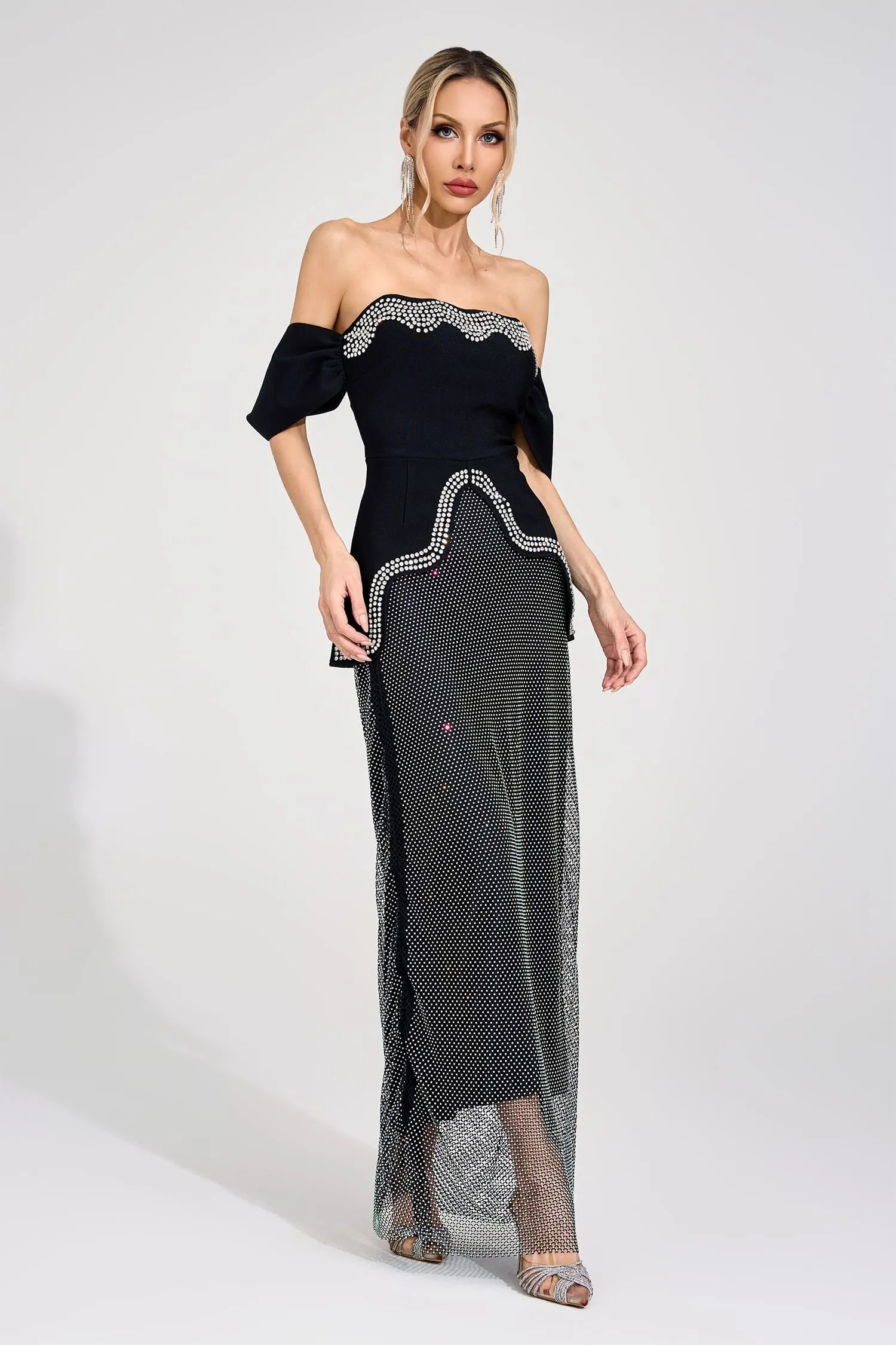 Aquarelle Black Crystal Mesh Set