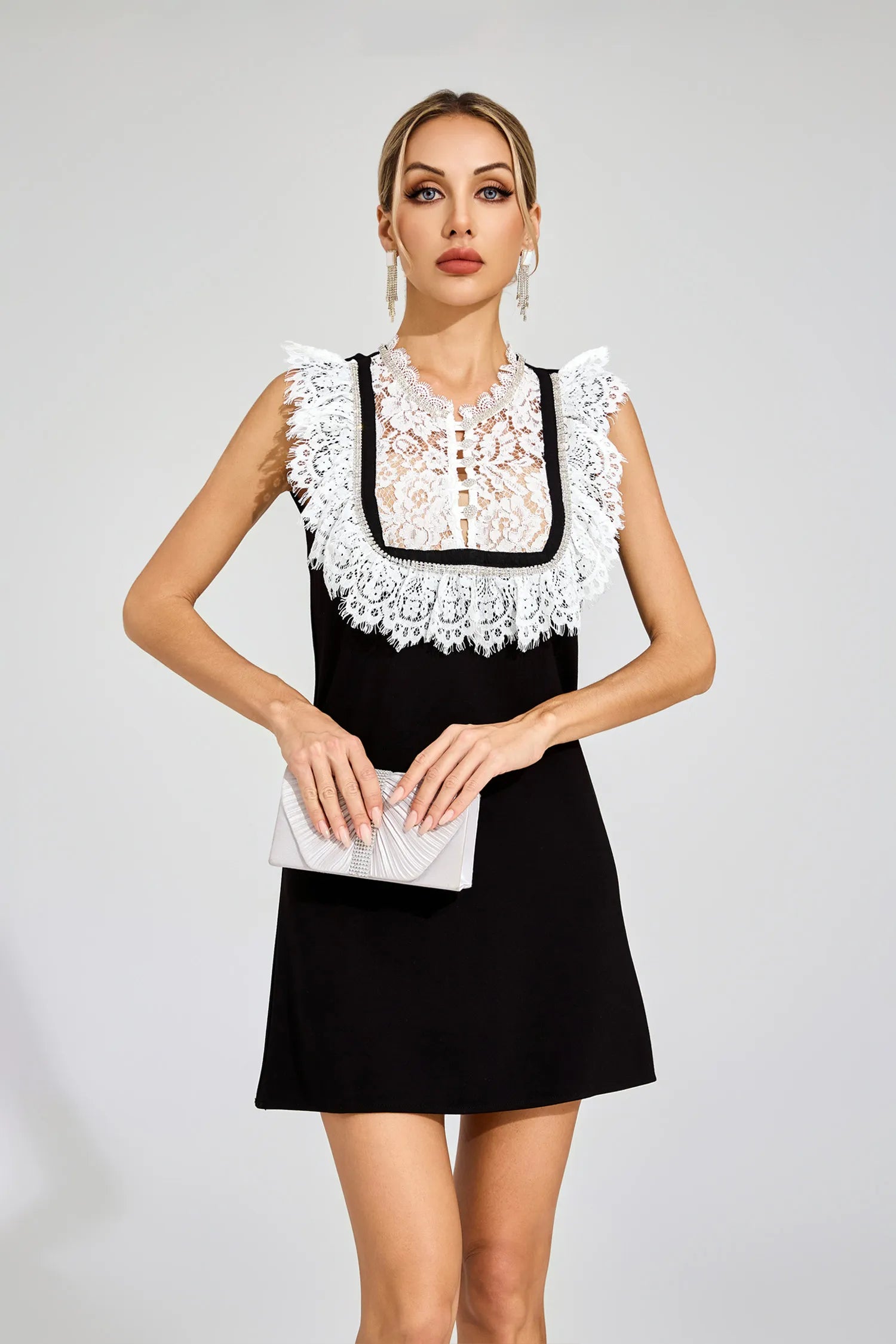 Rebecca Black Lace Mini Dress