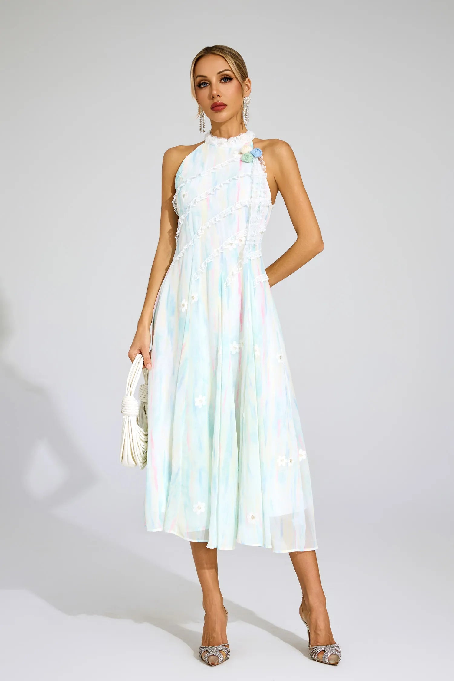 Vianne Halter Sleeveless Midi Dress