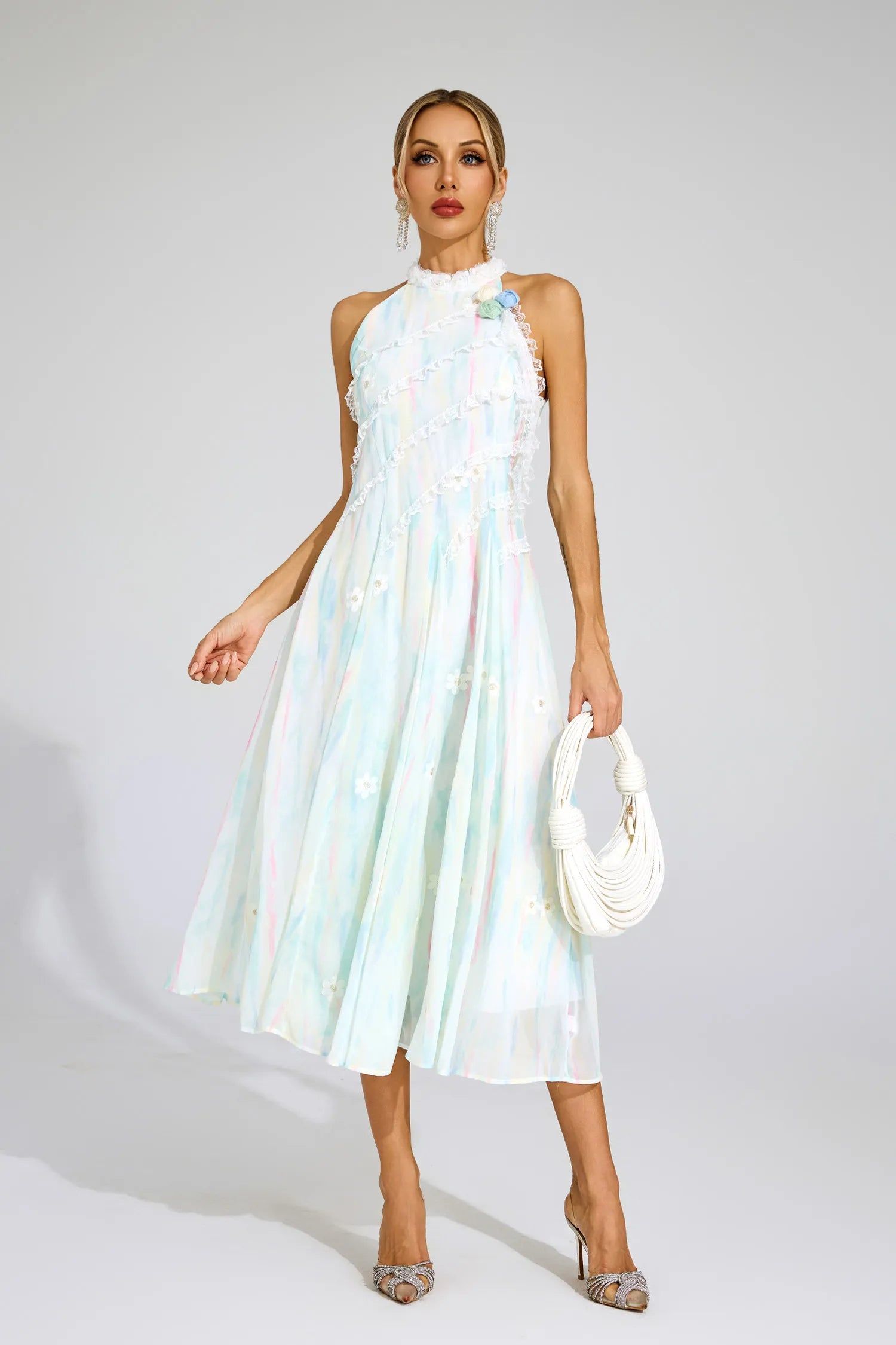 Vianne Halter Sleeveless Midi Dress