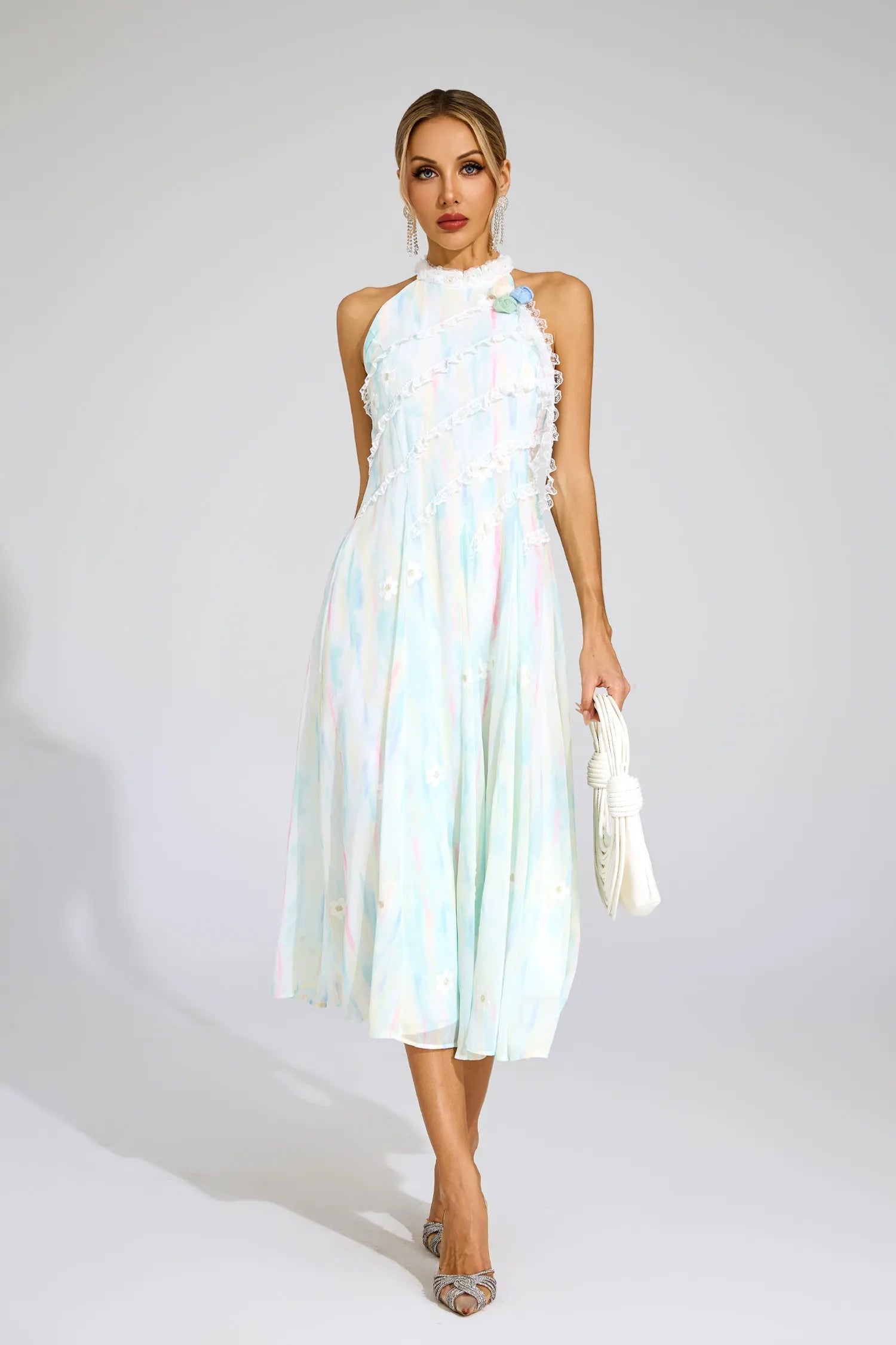 Vianne Halter Sleeveless Midi Dress