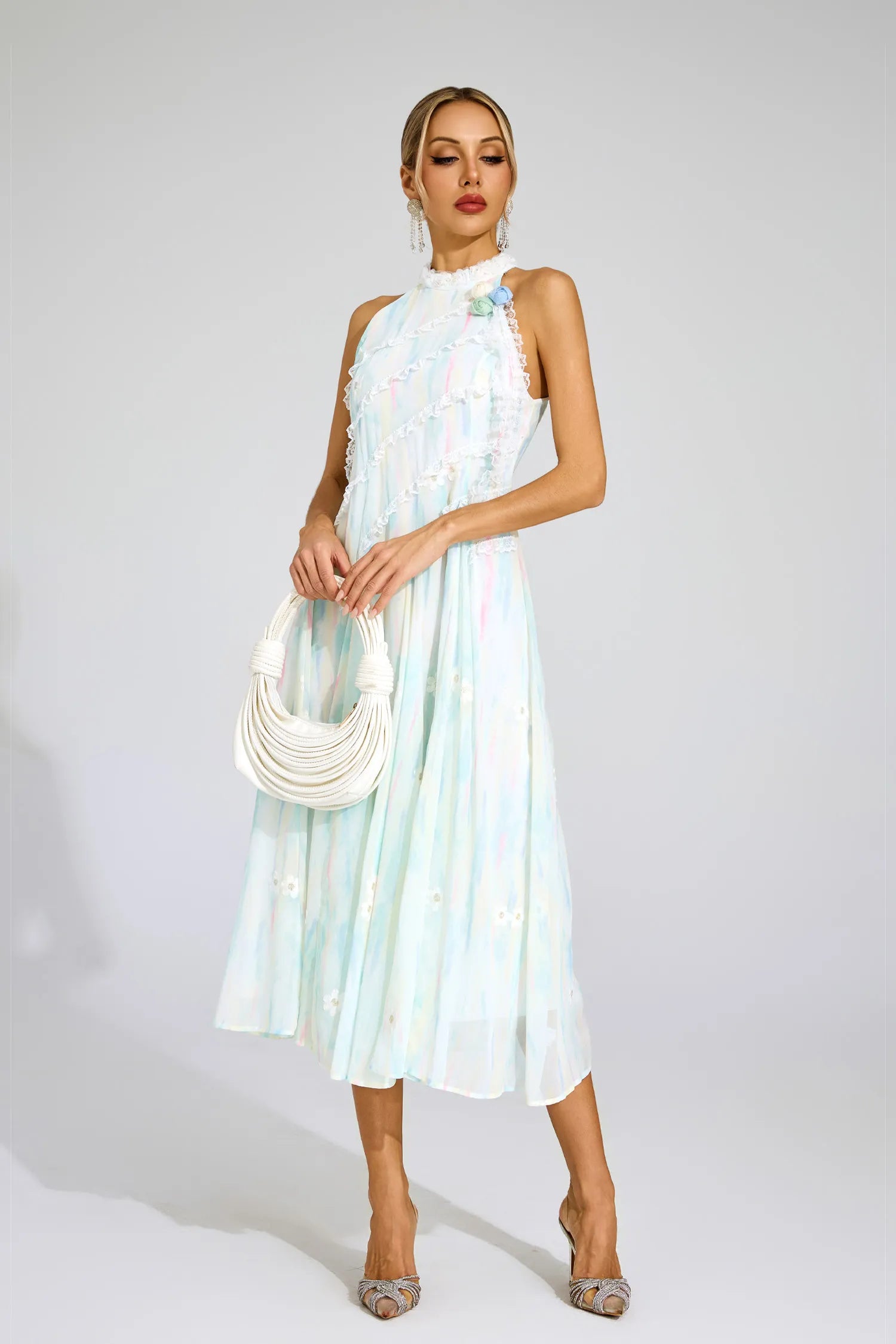 Vianne Halter Sleeveless Midi Dress