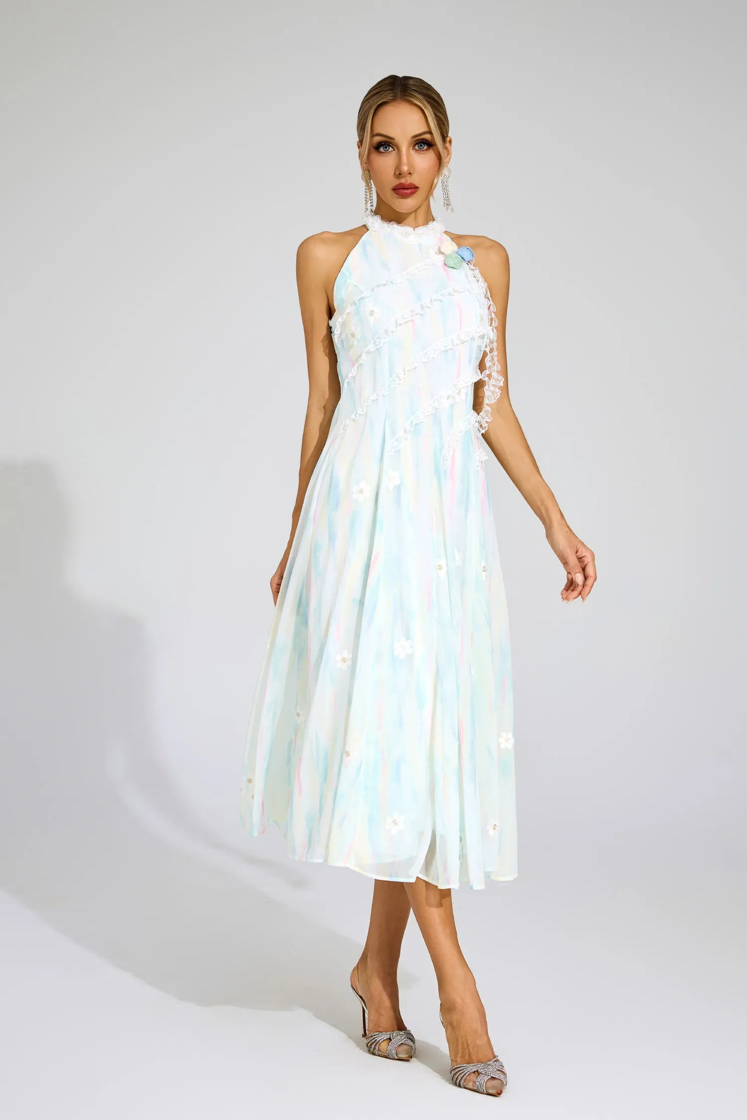 Vianne Halter Sleeveless Midi Dress