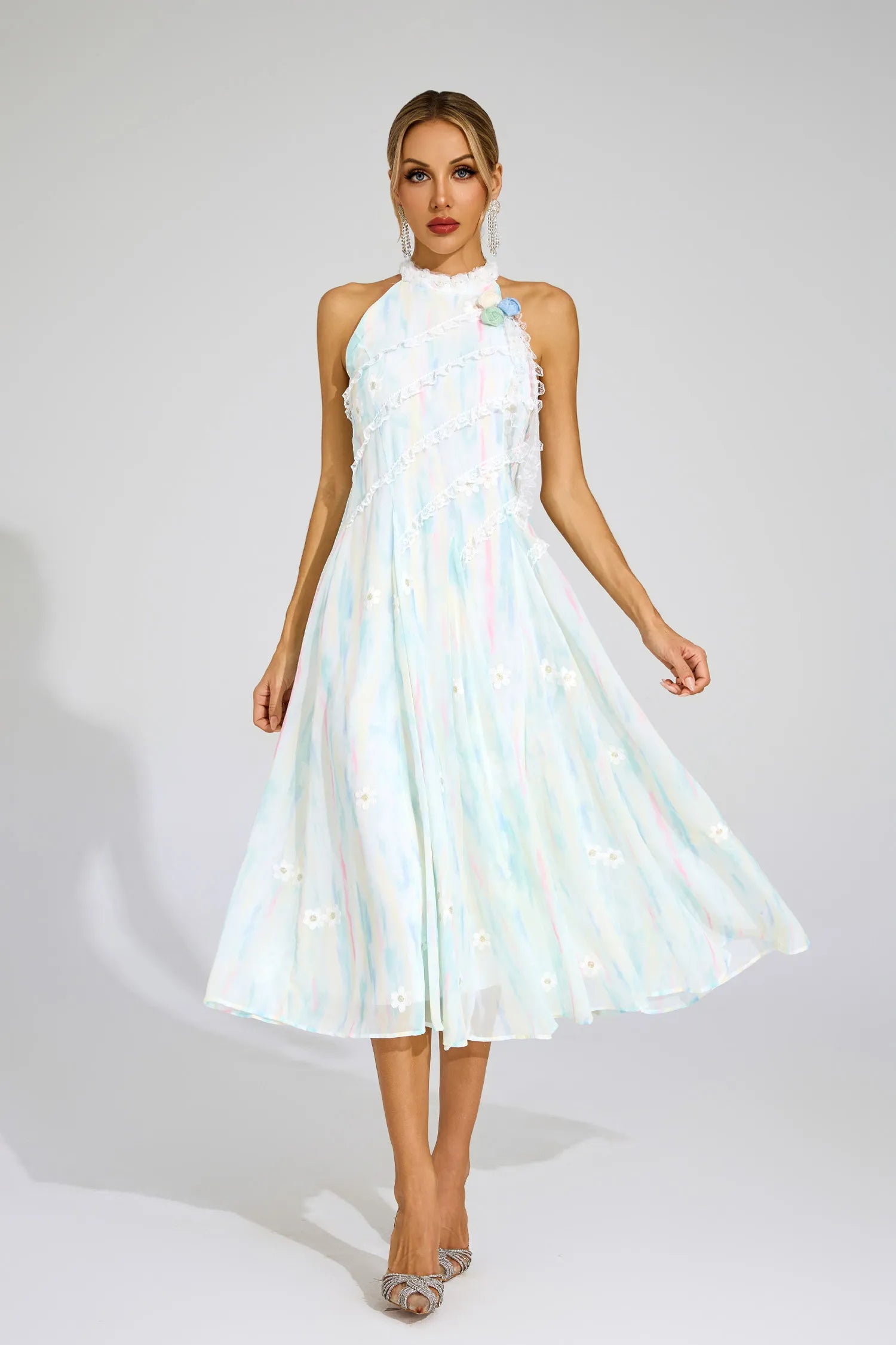 Vianne Halter Sleeveless Midi Dress