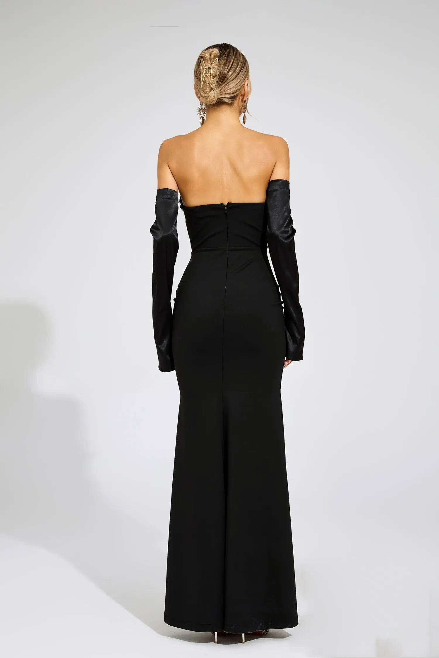 Sidonie Black Off Shoulder Bandage Maxi Dress