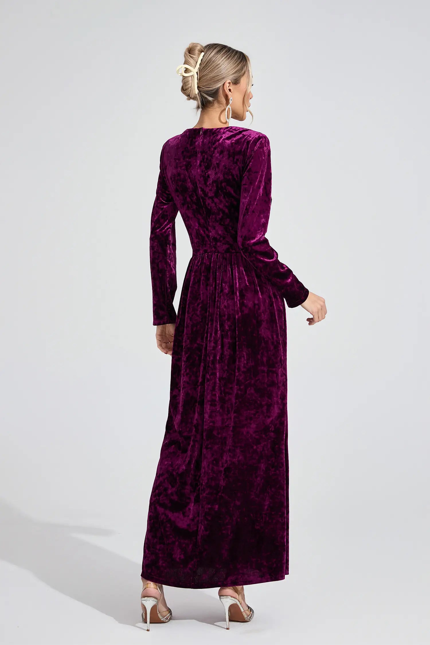 Maisie Purple Velvet Maxi Dress