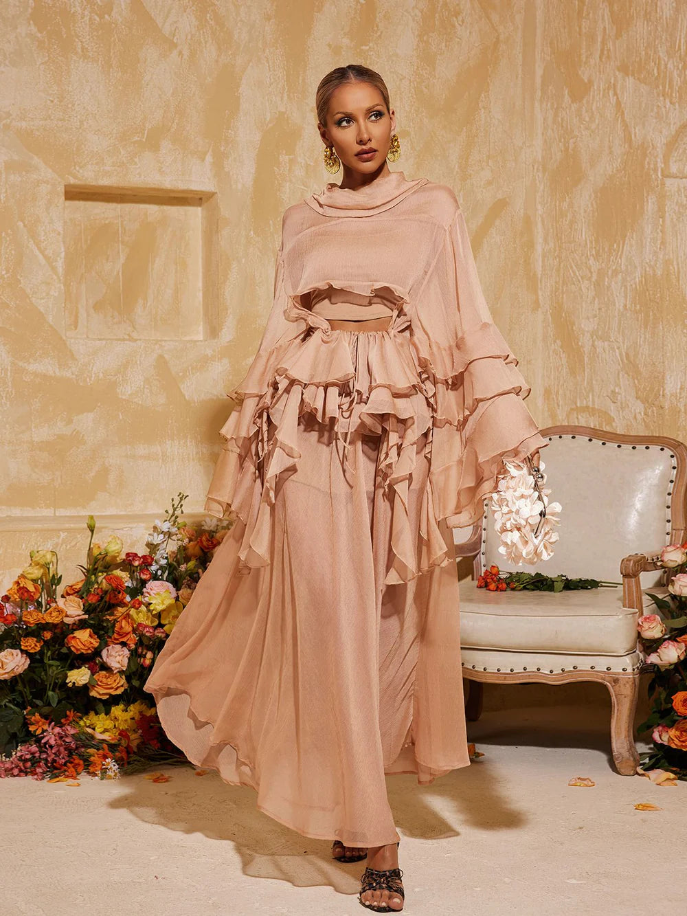 Ioana Ruffle Tiered Skirt Set