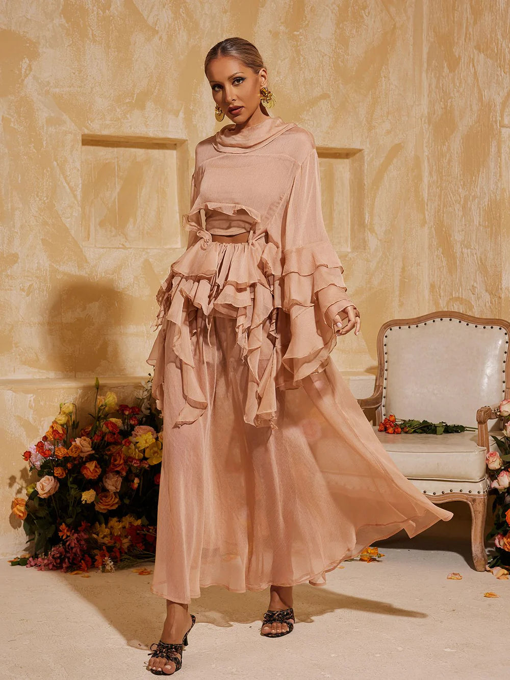 Ioana Ruffle Tiered Skirt Set