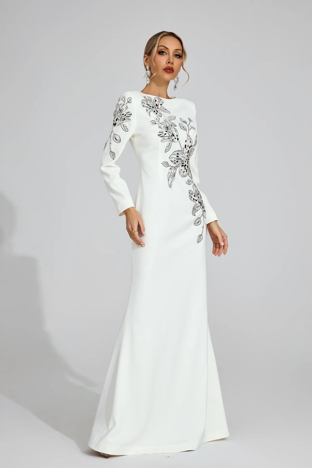 Ilay White Embroidered Maxi Dress