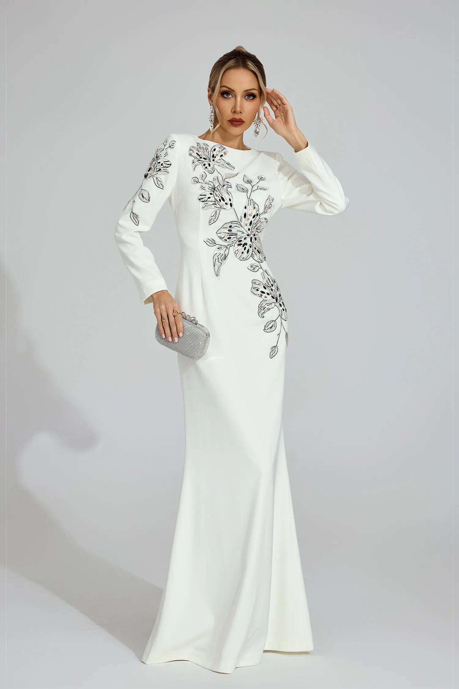 Ilay White Embroidered Maxi Dress