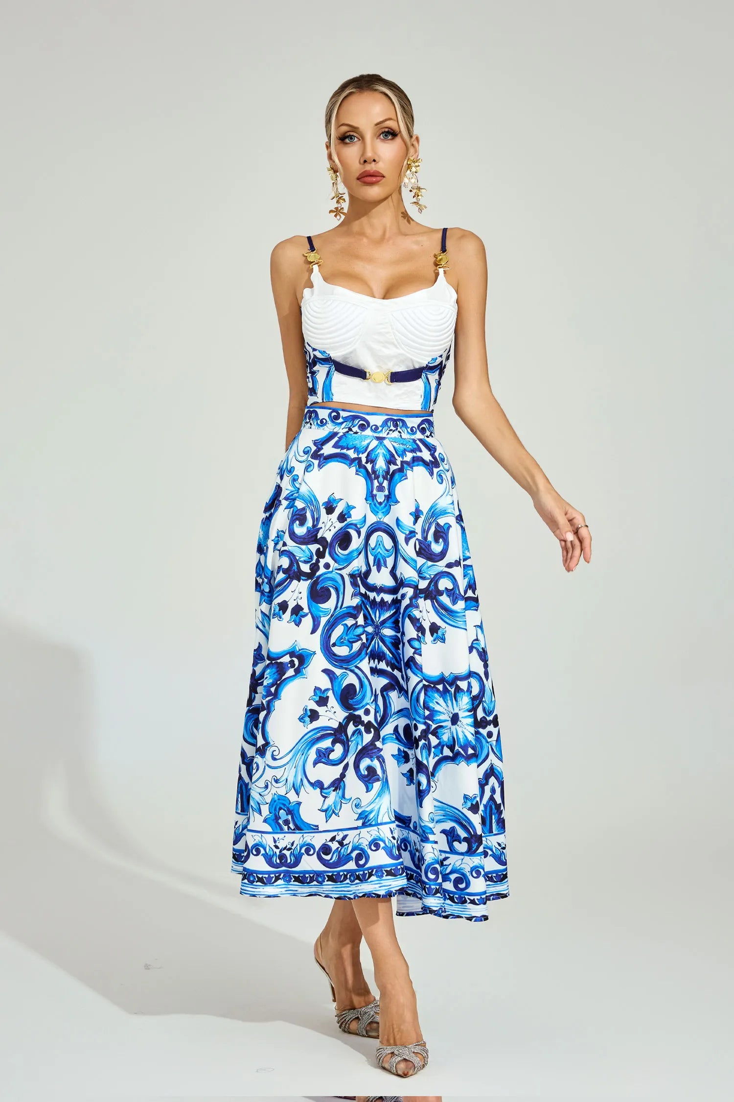 Penelope Blue Porcelain Printed Set