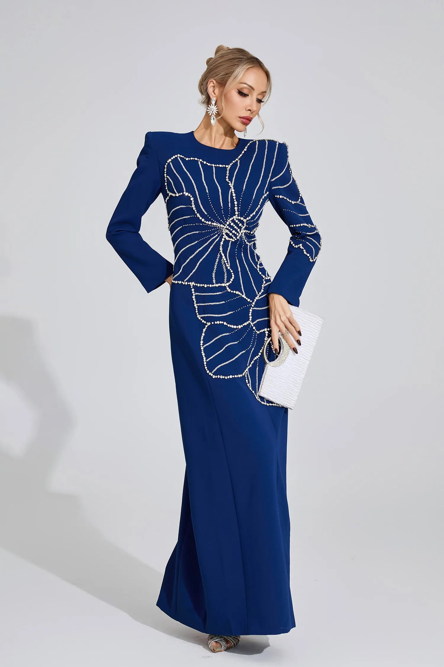 Jenny Dark Blue Diamond Maxi Dress
