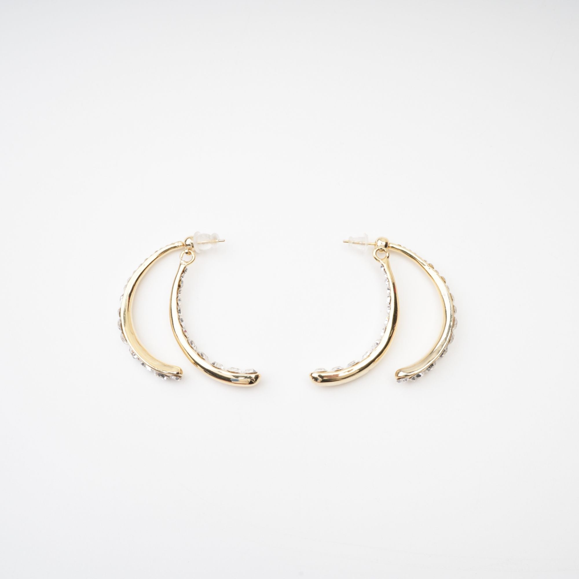Mathilde embellished curve-edge earrings