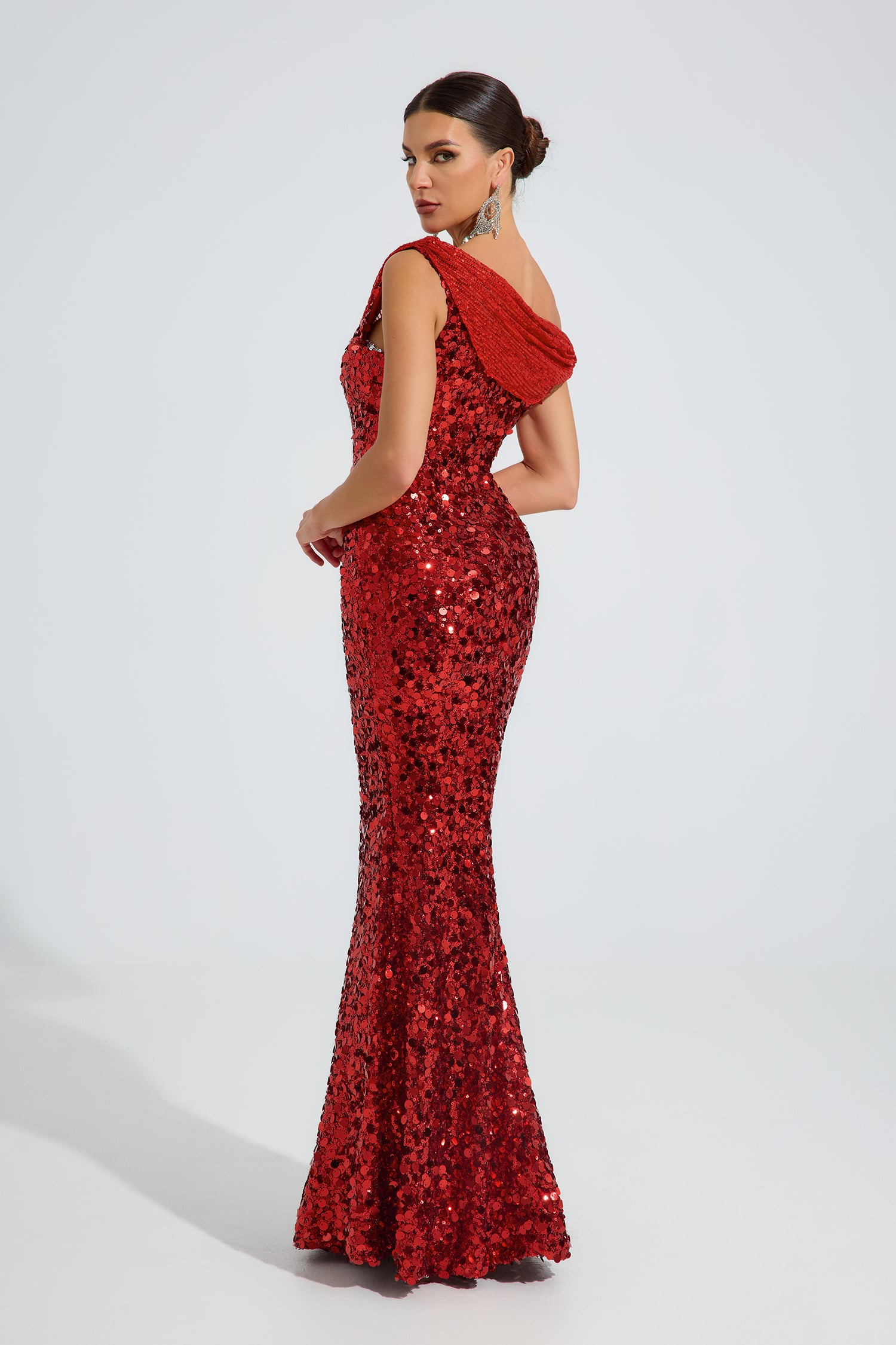 Maeve Scarlet Sequin Glam Maxi Dress