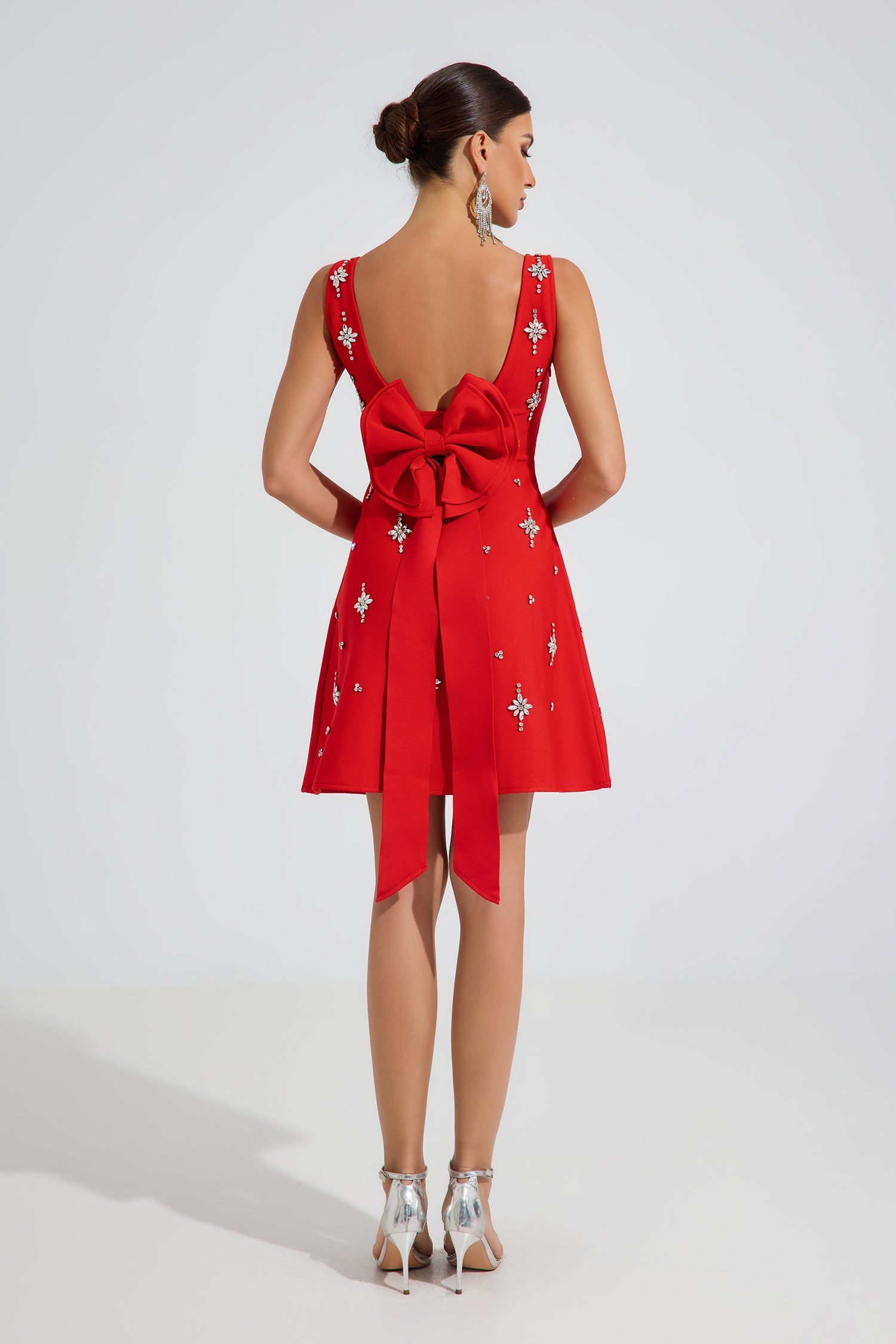 Cameron Ruby Star Embellished Mini Dress