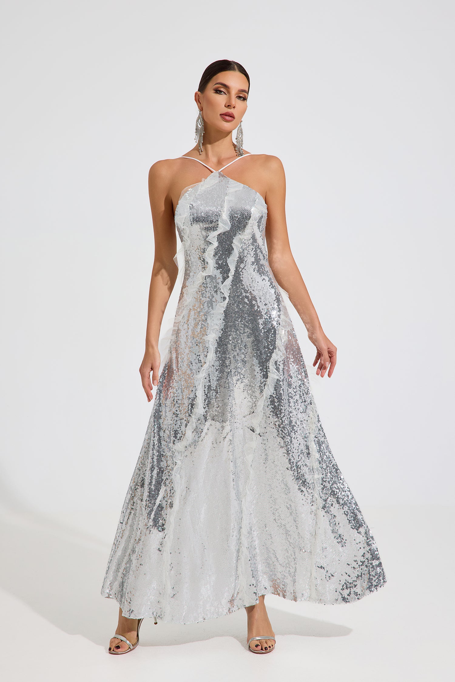 Raye Silver Radiance Maxi Dress