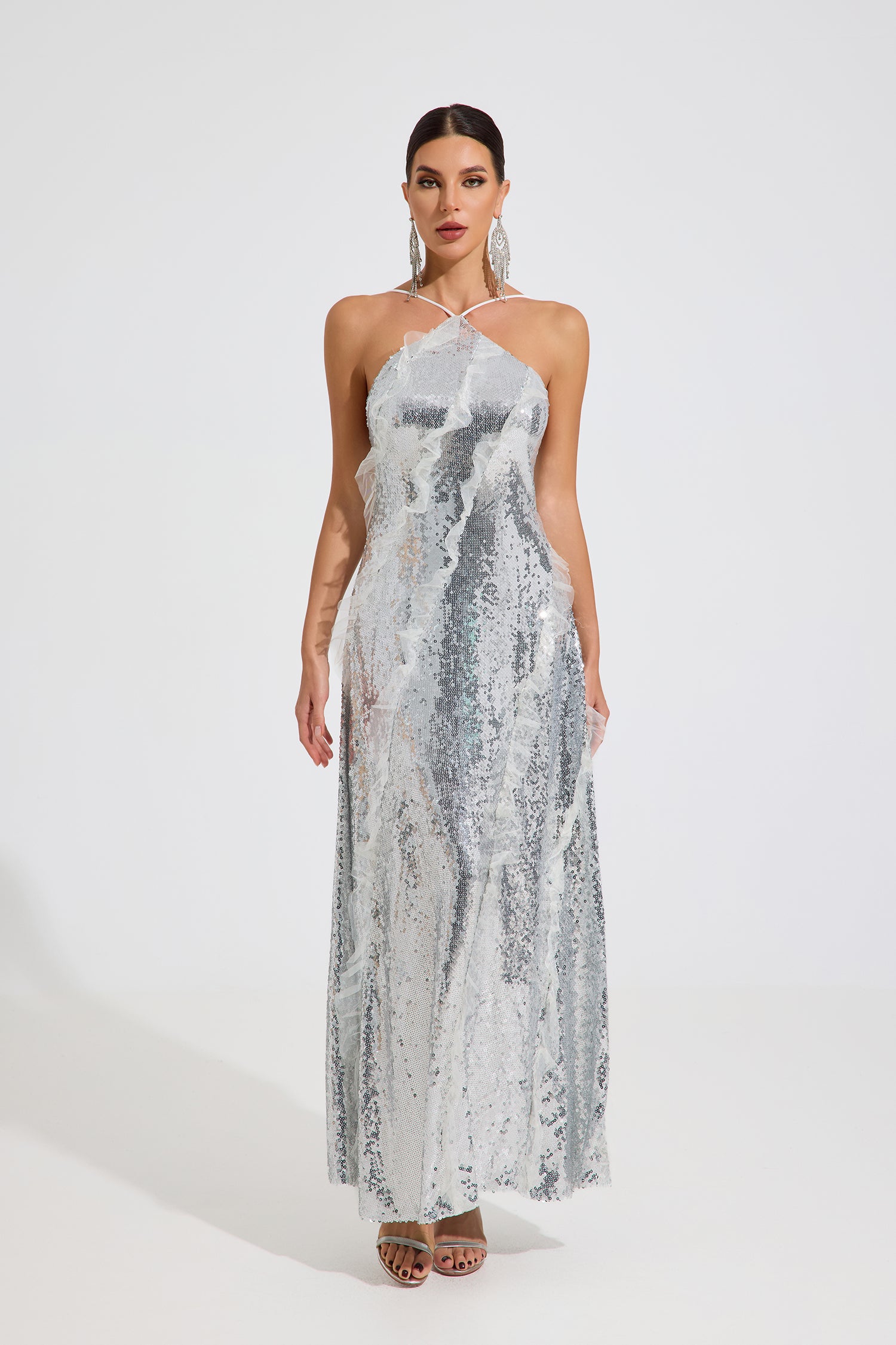 Raye Silver Radiance Maxi Dress