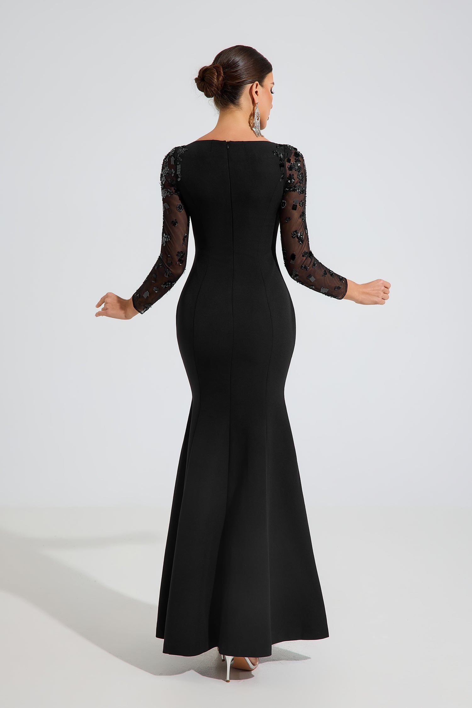 Rowan Black Embellished Elegance Maxi Dress