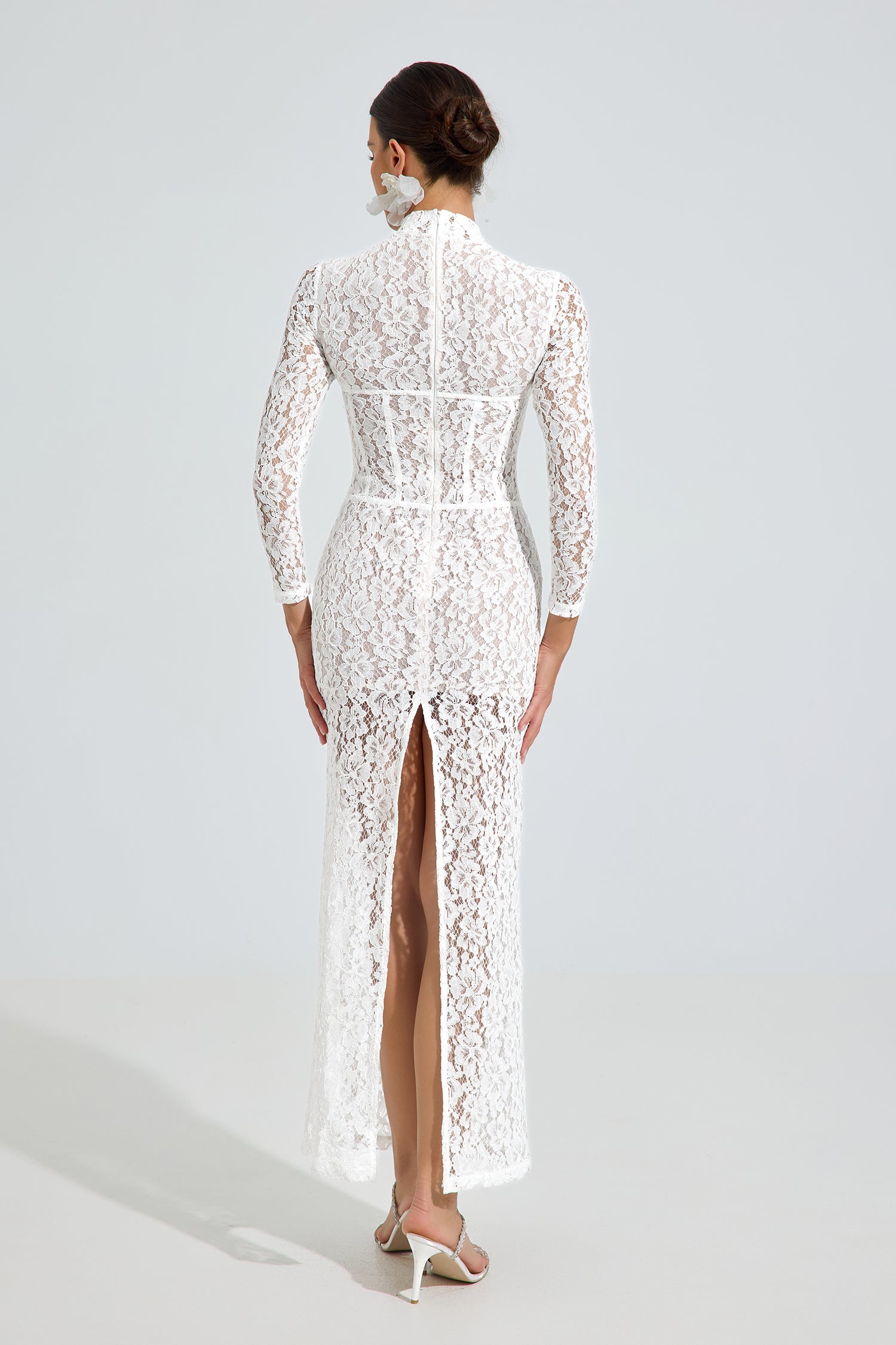 Drusille White Lace Elegance Maxi Dress