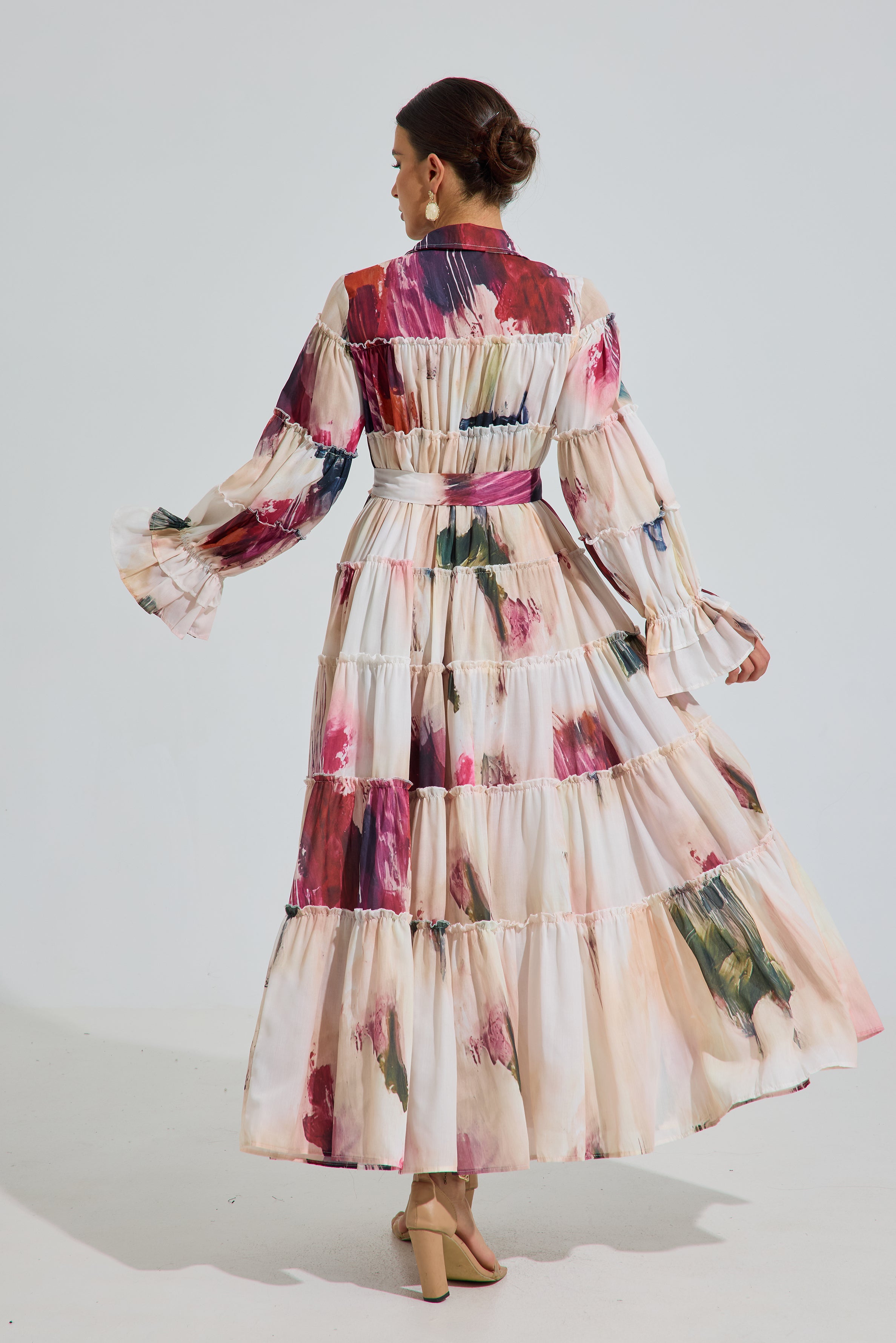 Barbara Abstract Bloom Maxi Dress