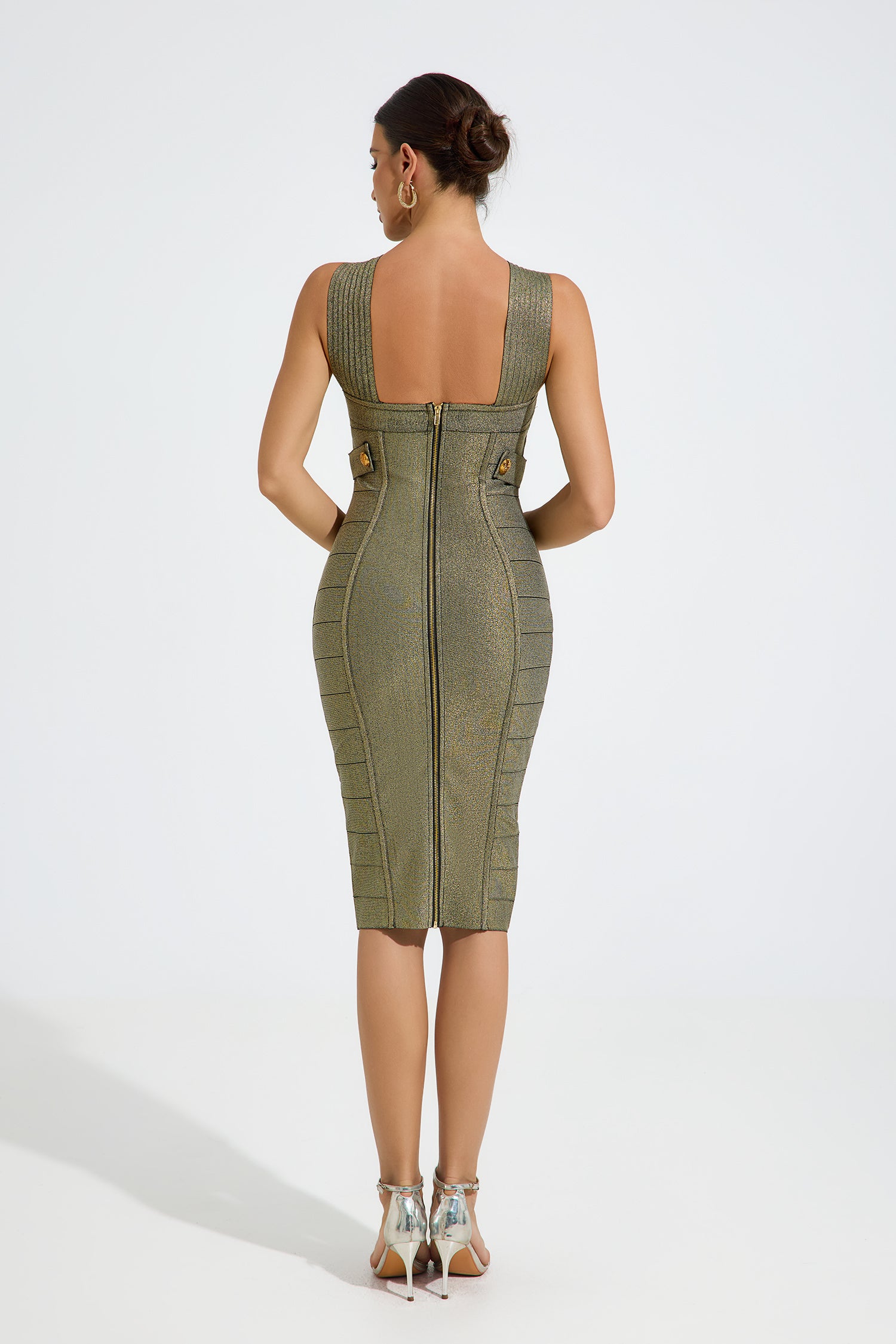 Riven Contour Bandage Midi Dress