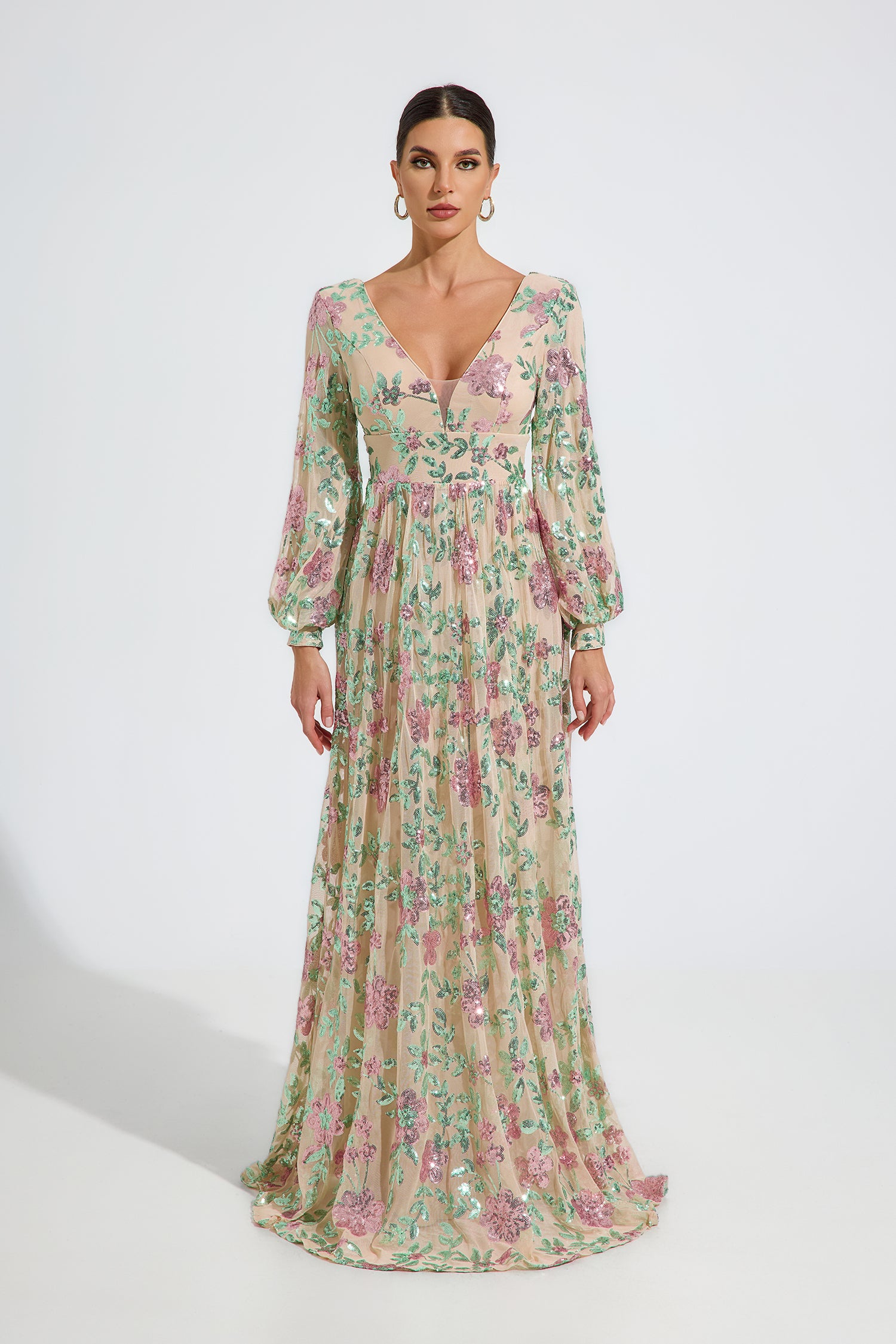 Amabel Blossom Embroidered Maxi Dress
