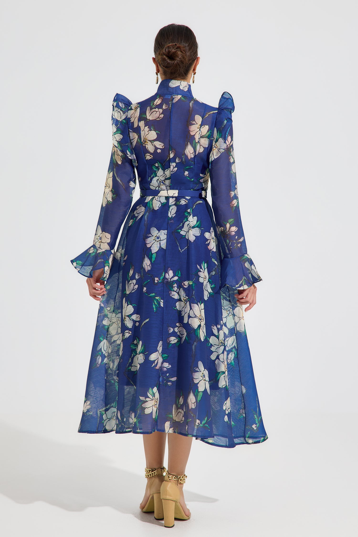 Elizabeth Bloom Chiffon Midi Dress