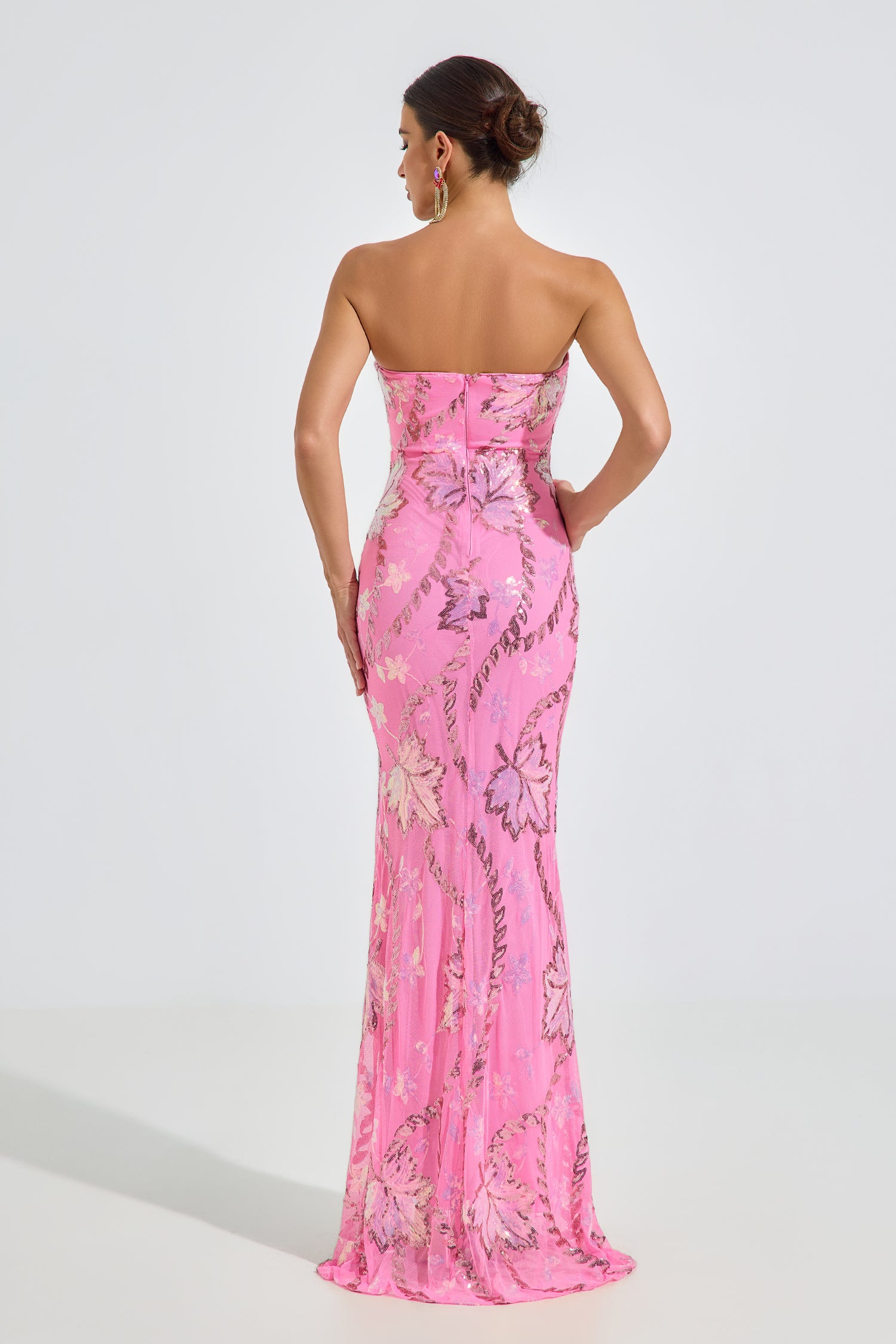 Halston Blossom Strapless Maxi Dress