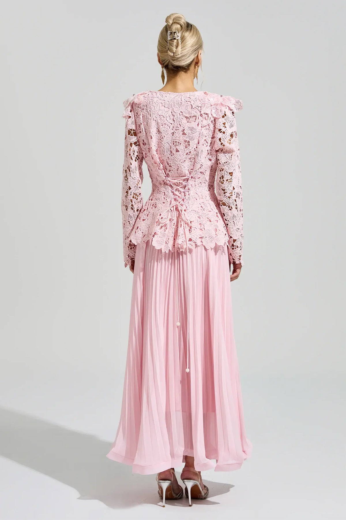 Christine Pink Lace Two Piece Set