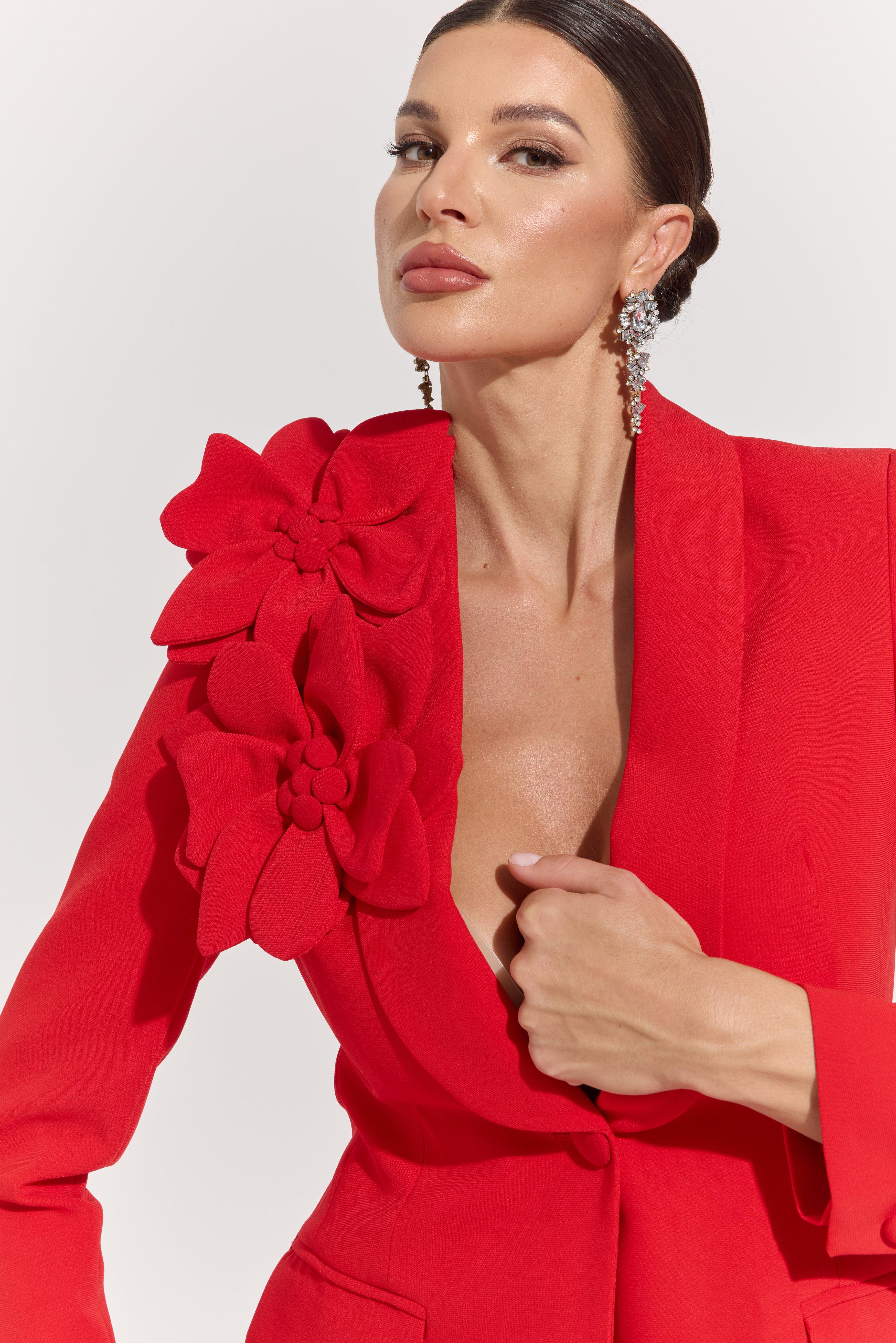 Eden Scarlet Bloom Tailored Suit