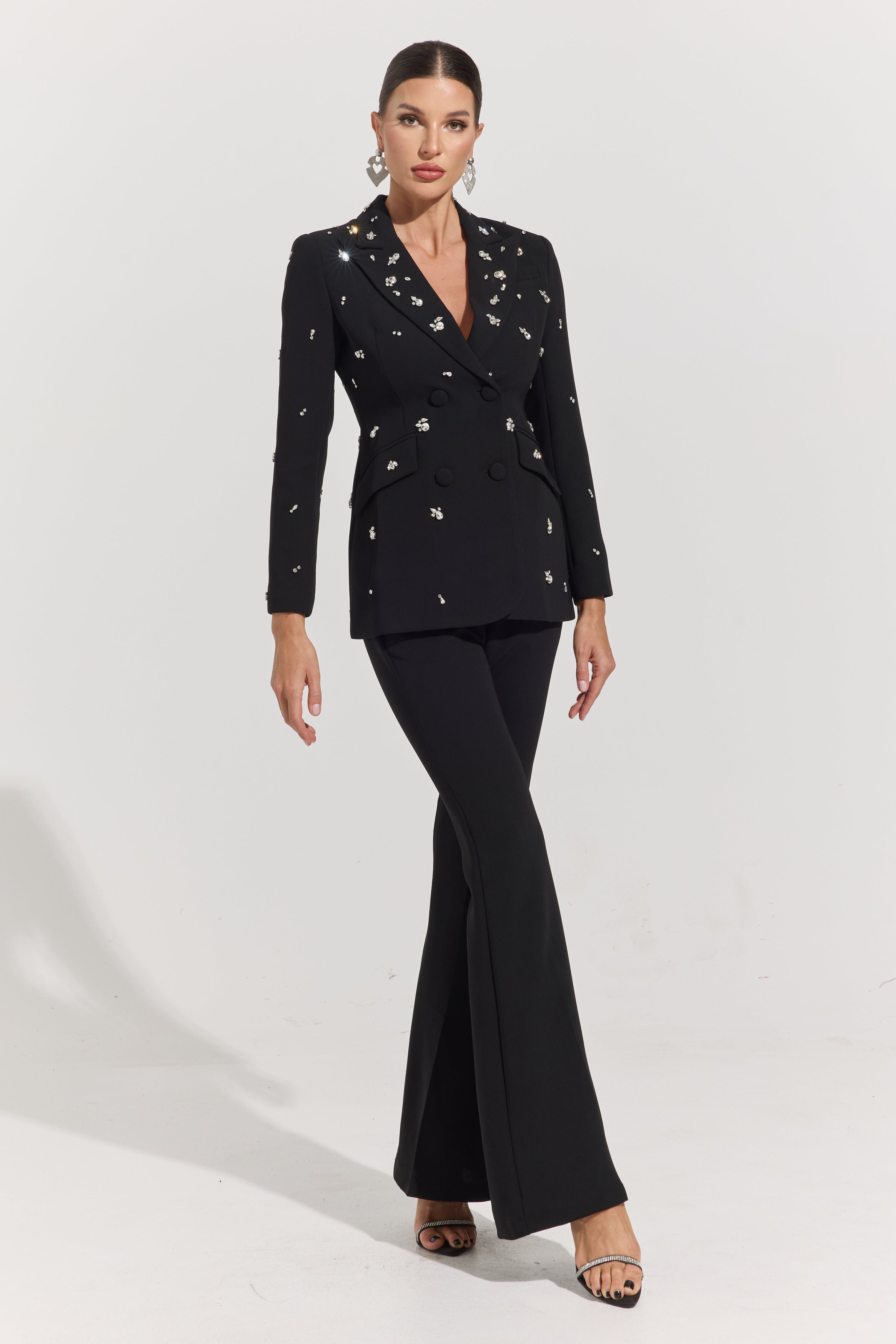 Mikaela Crystal-Embellished Tailored Suit