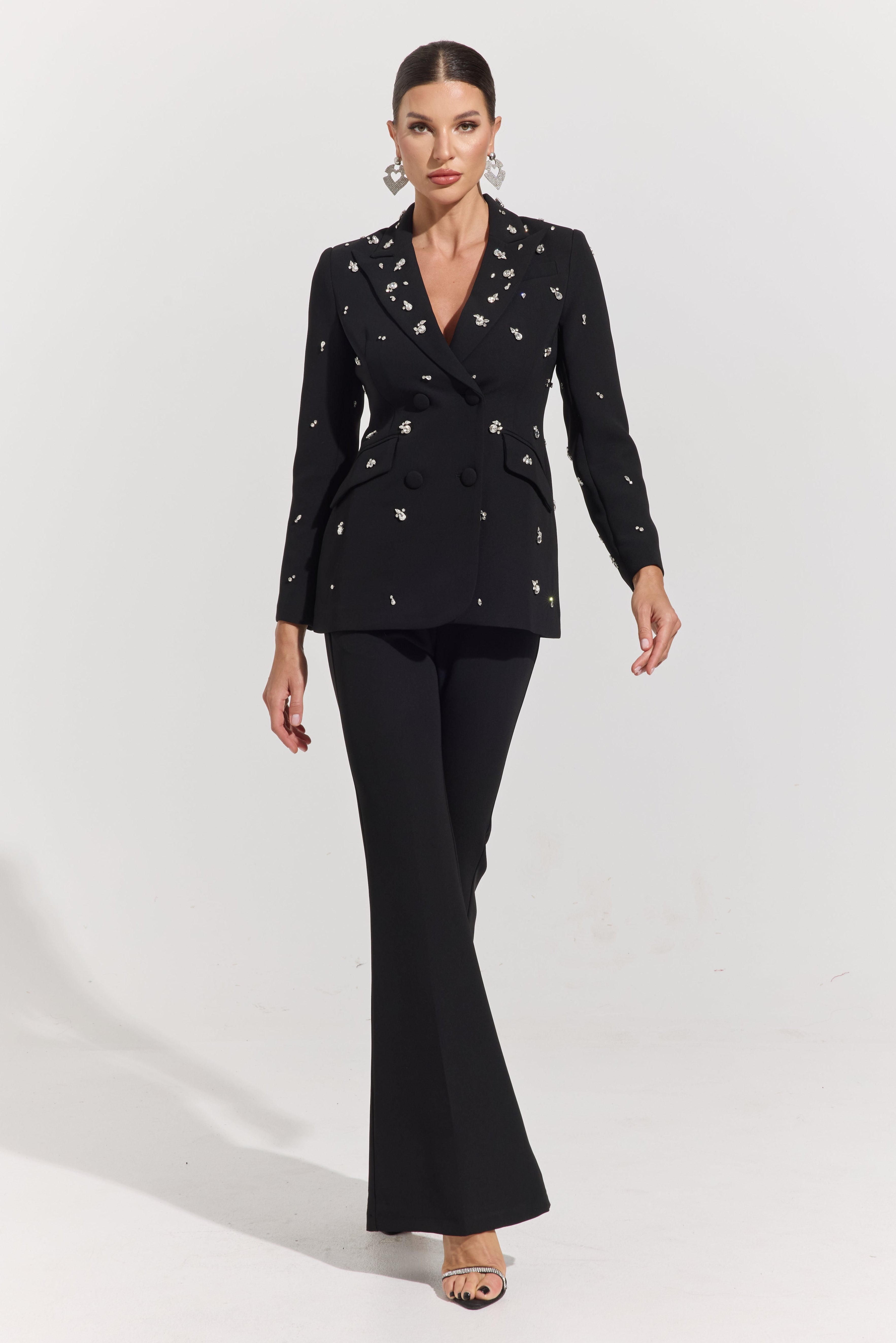Mikaela Crystal-Embellished Tailored Suit