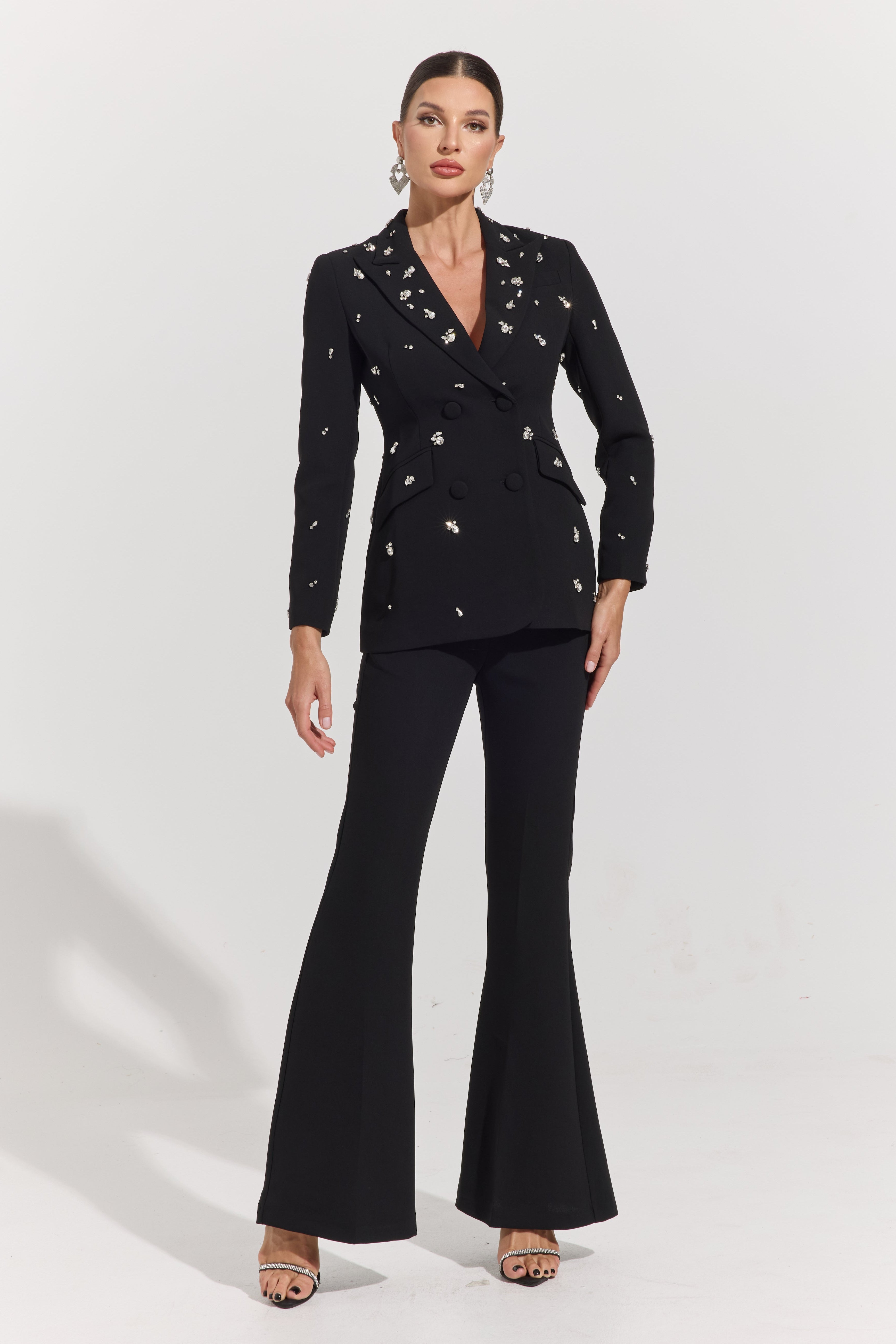 Mikaela Crystal-Embellished Tailored Suit