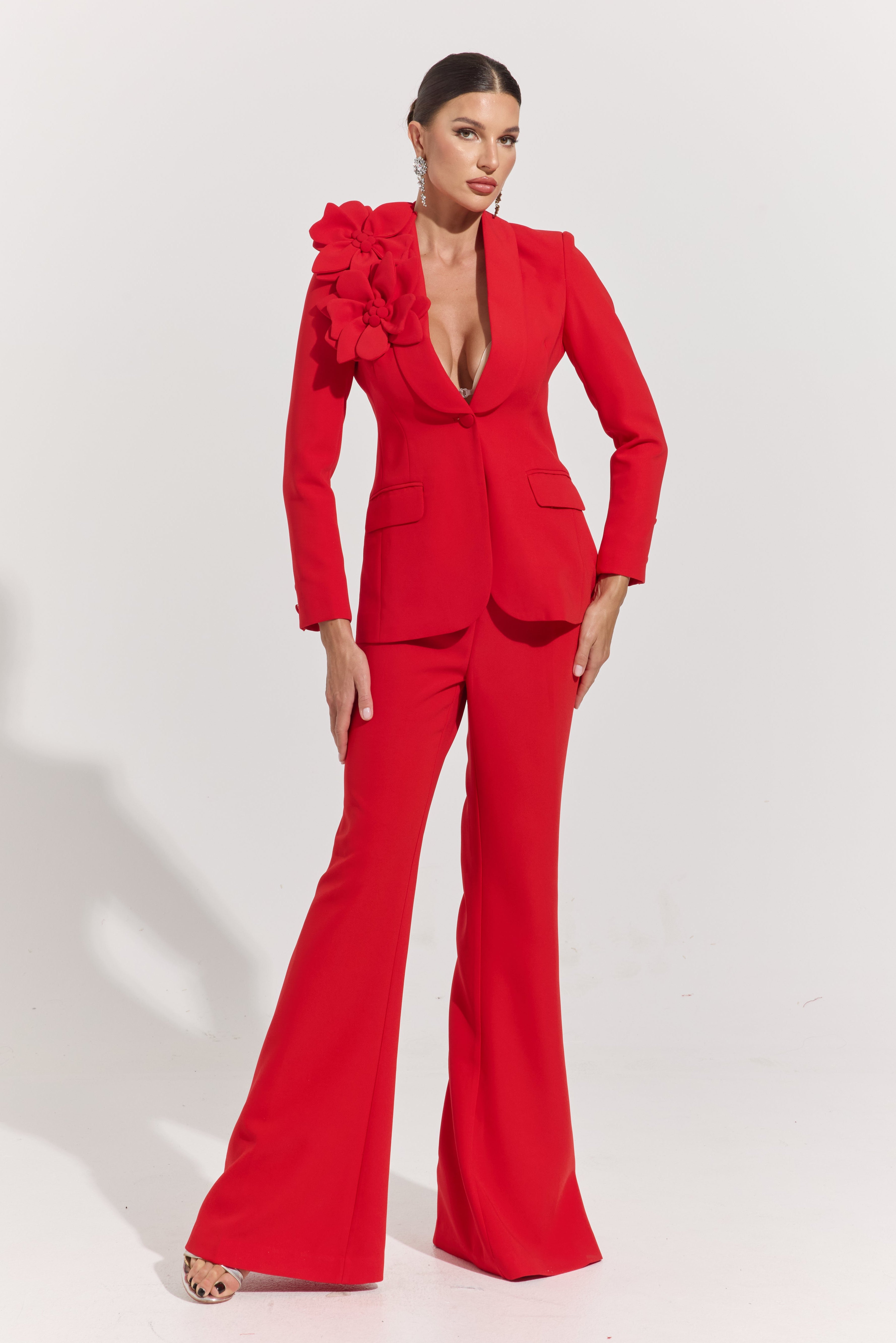 Eden Scarlet Bloom Tailored Suit