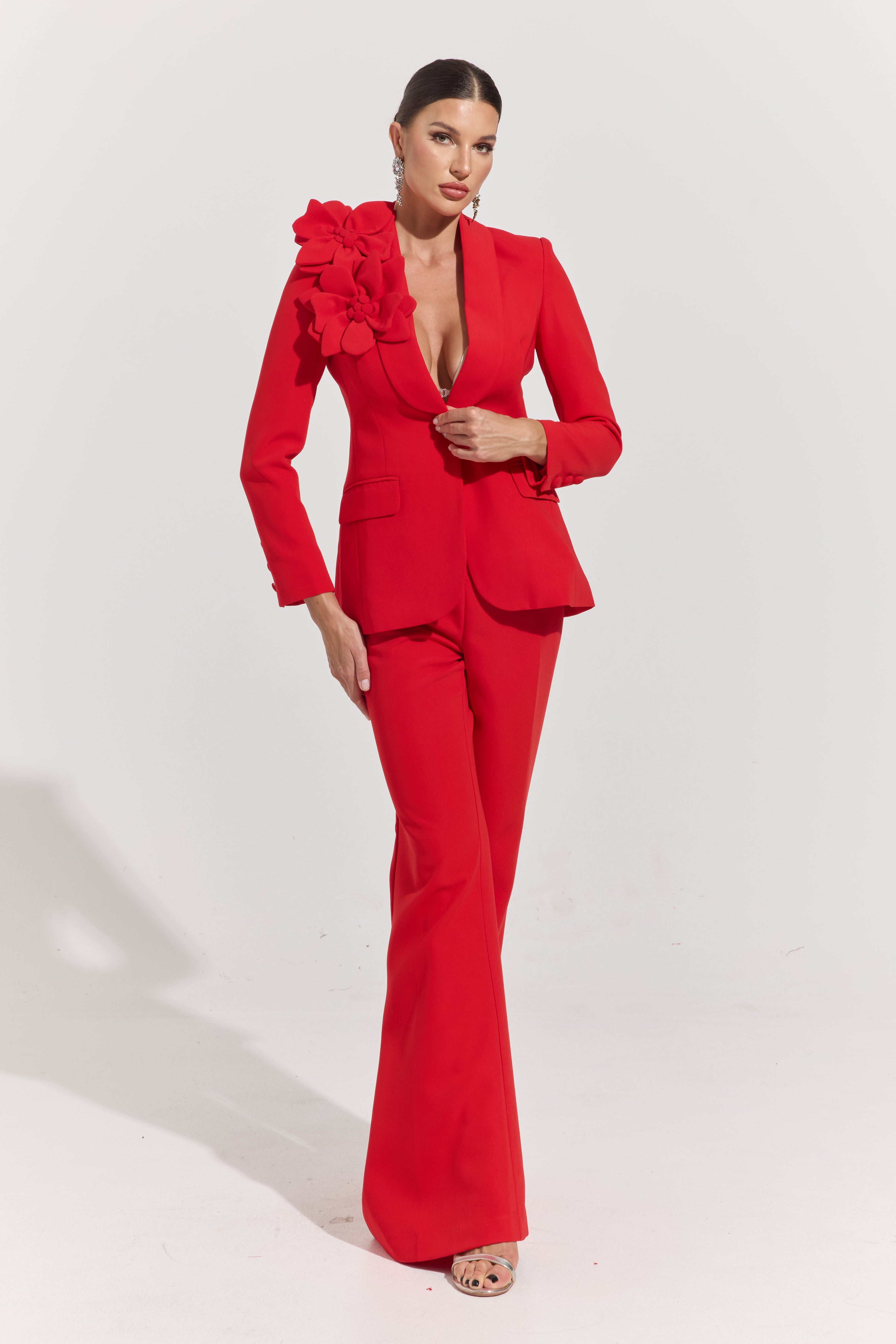 Eden Scarlet Bloom Tailored Suit