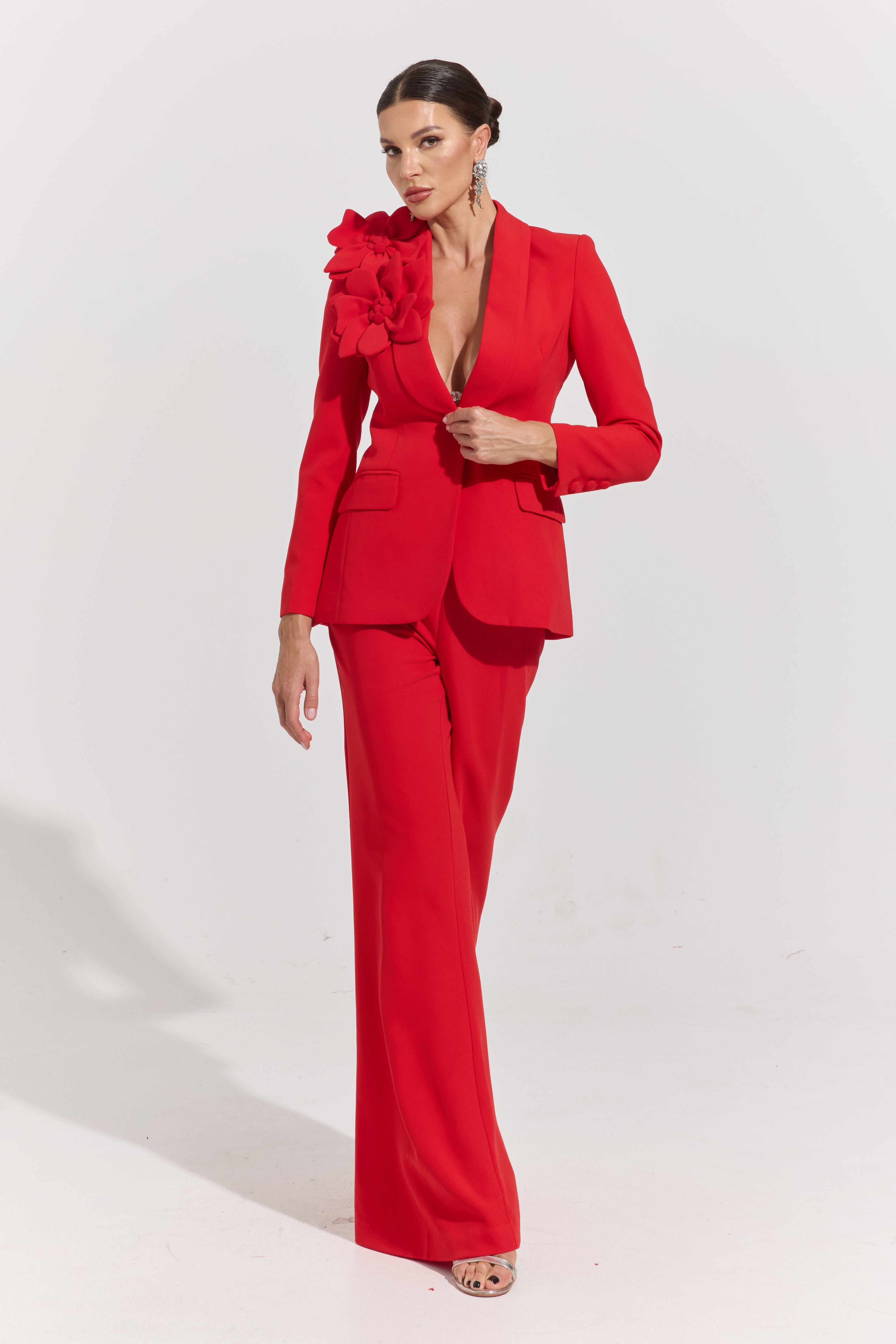 Eden Scarlet Bloom Tailored Suit