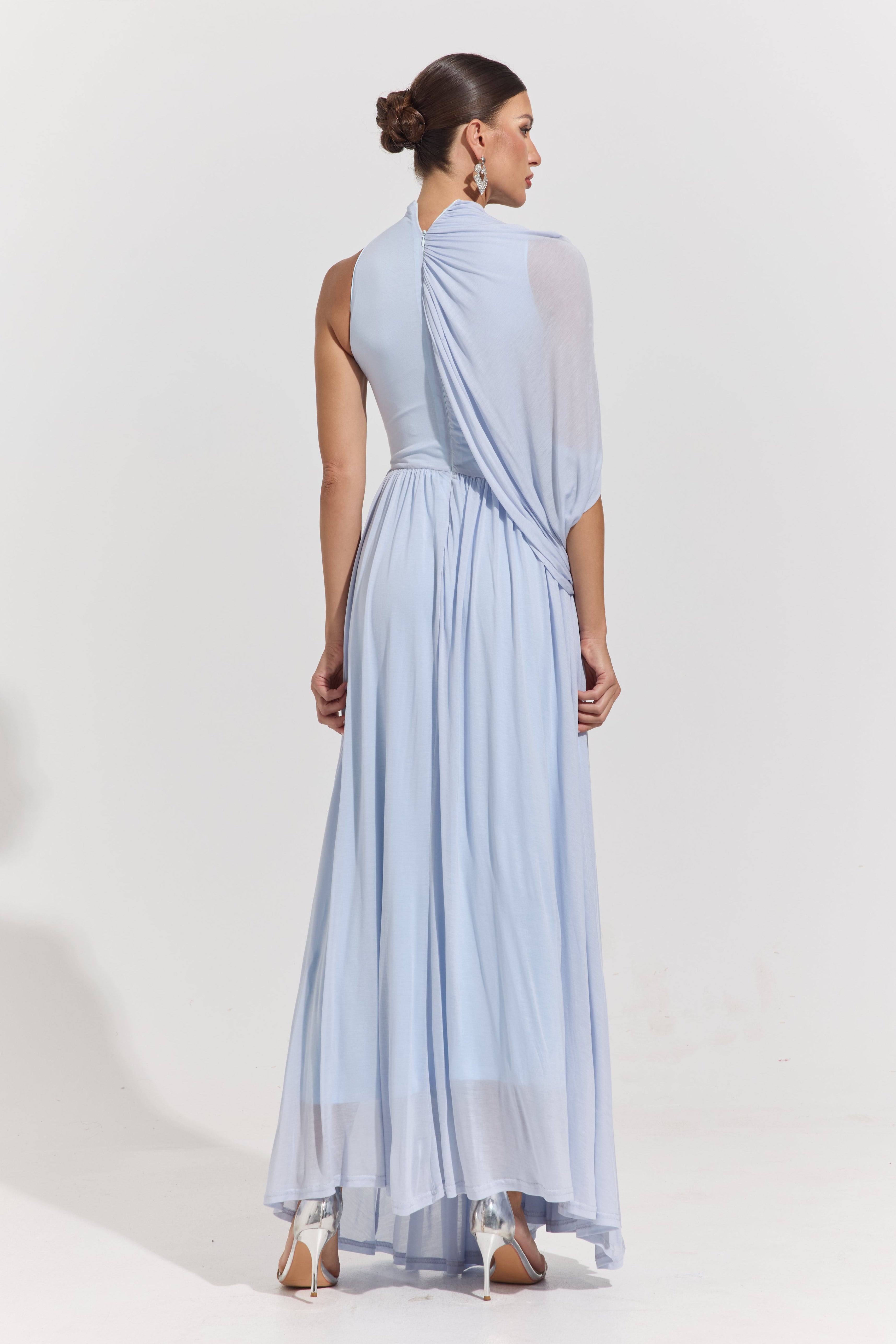 Odalys Celeste Drape One-Shoulder Maxi Dress