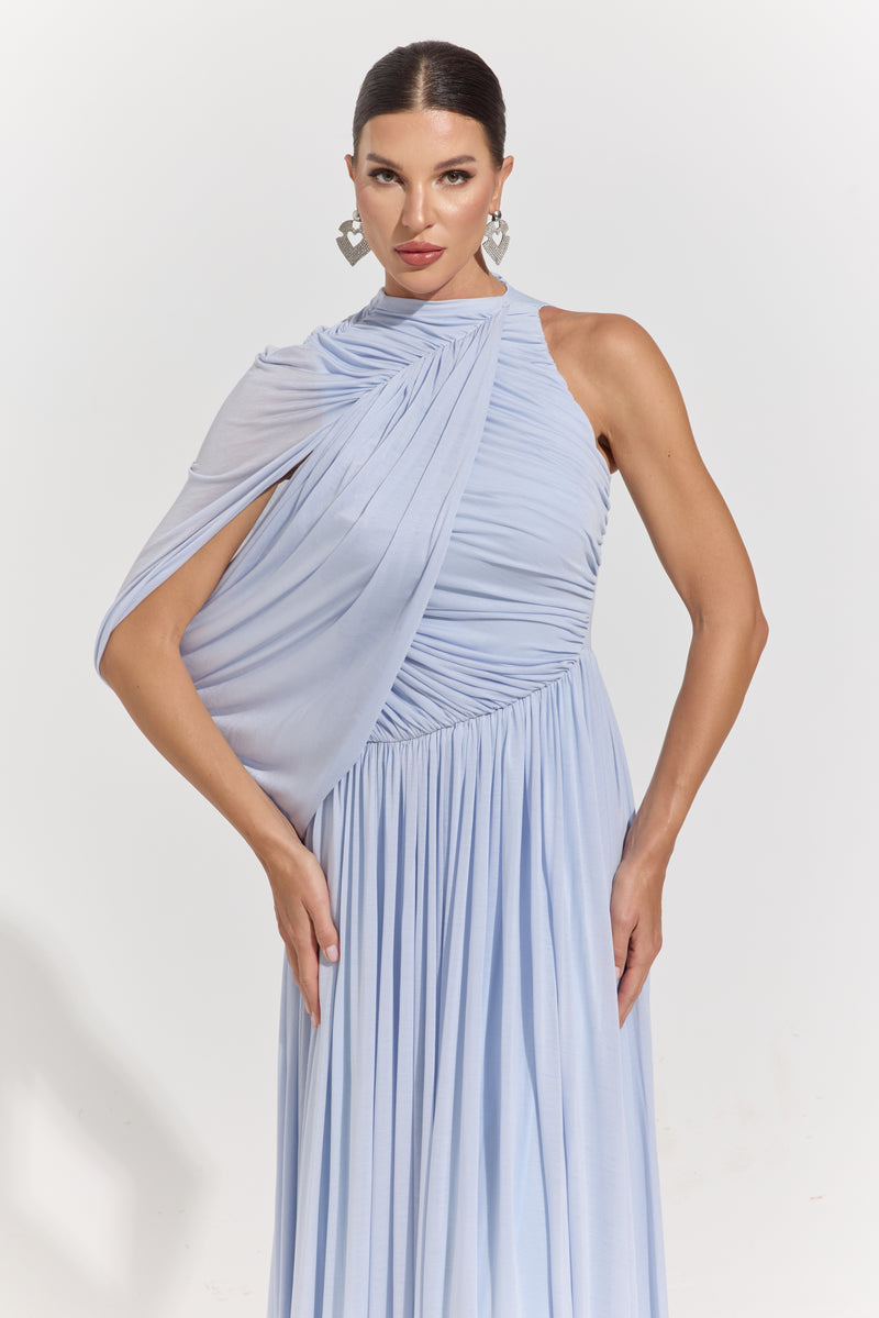 Odalys Celeste Drape One-Shoulder Maxi Dress